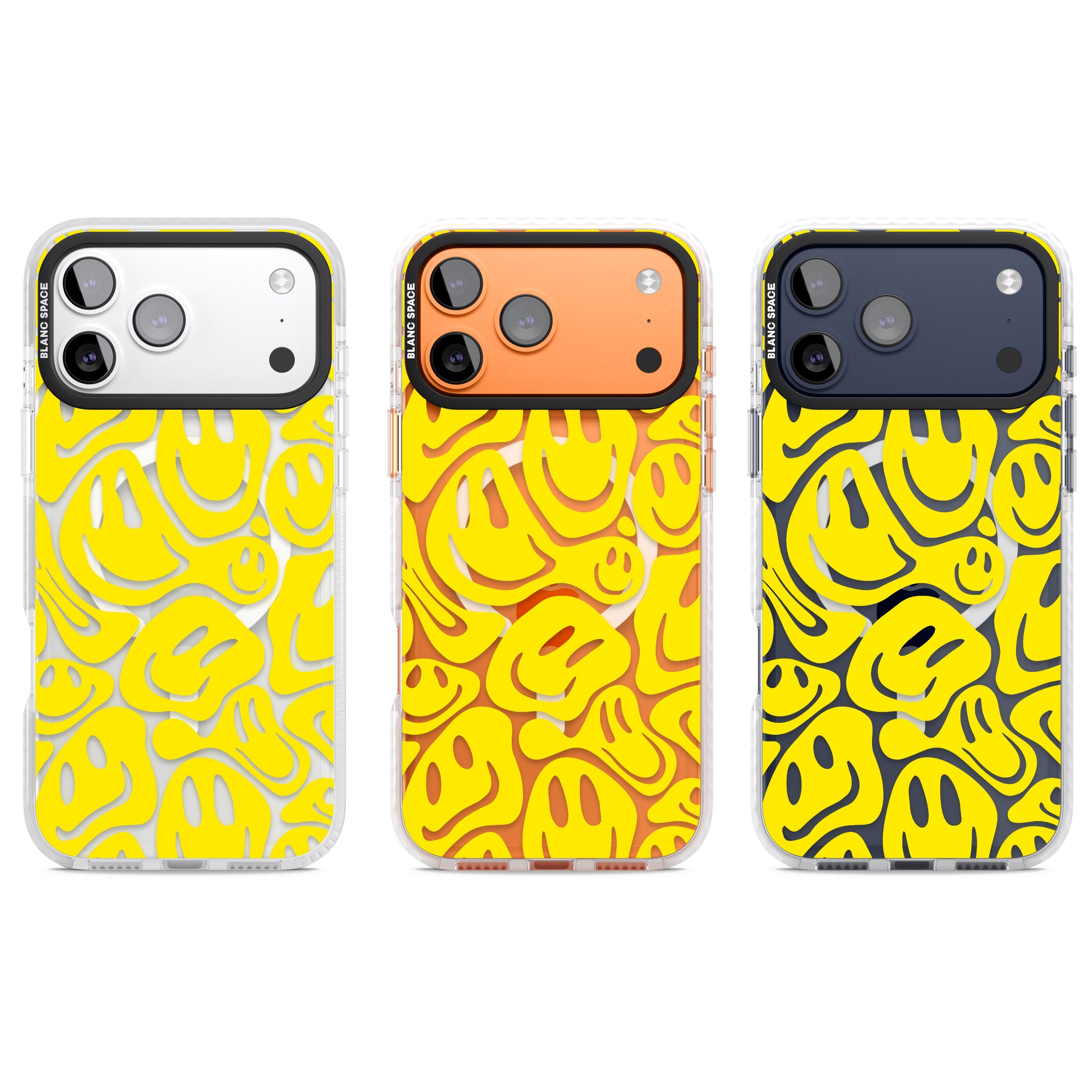 Yellow Acid Faces iPhone 17 Pro Impact Pro Clear Phone Case APT Impact Protection