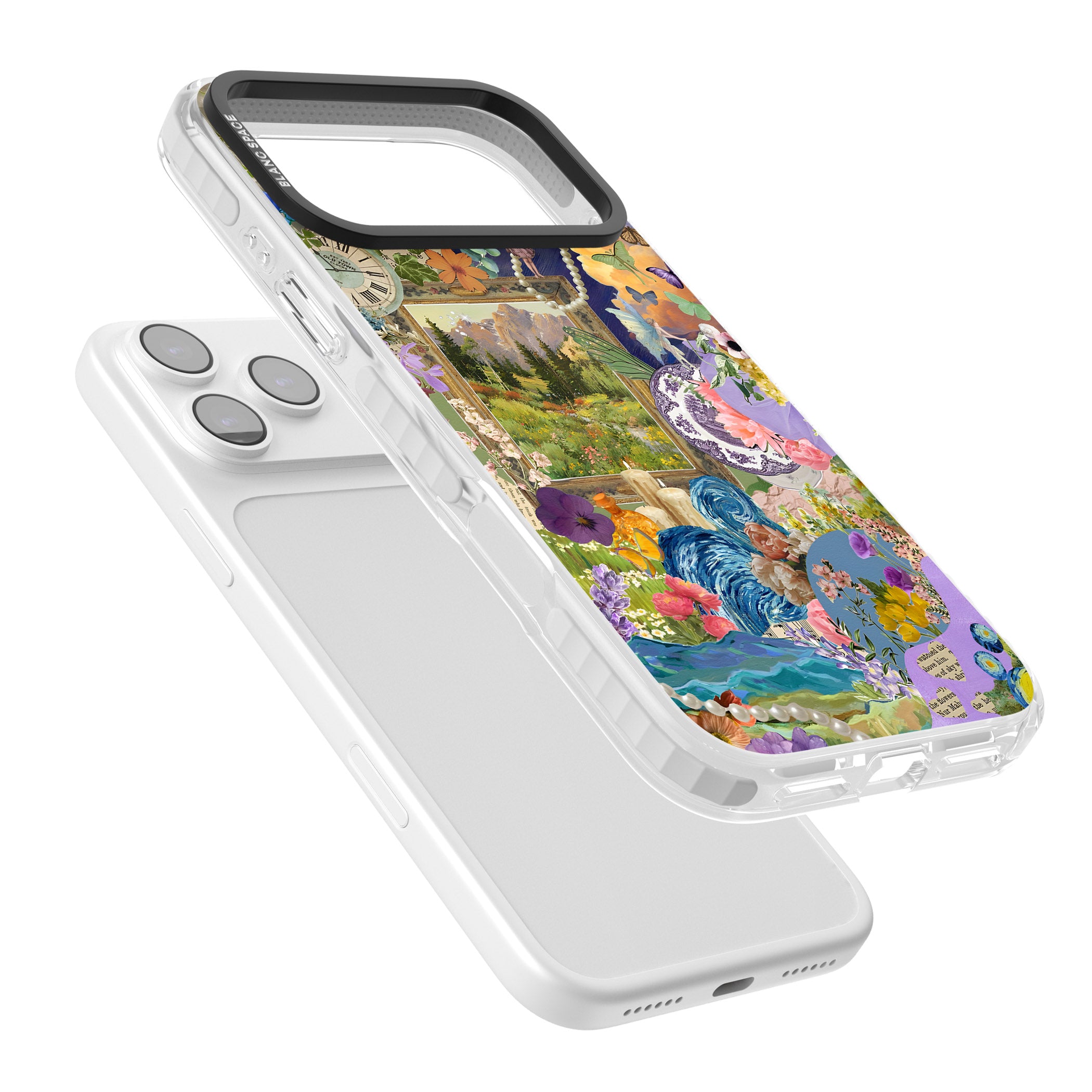 Vibrant Whimsy Collage iPhone 17 Pro Impact Pro Clear Phone Case Colours