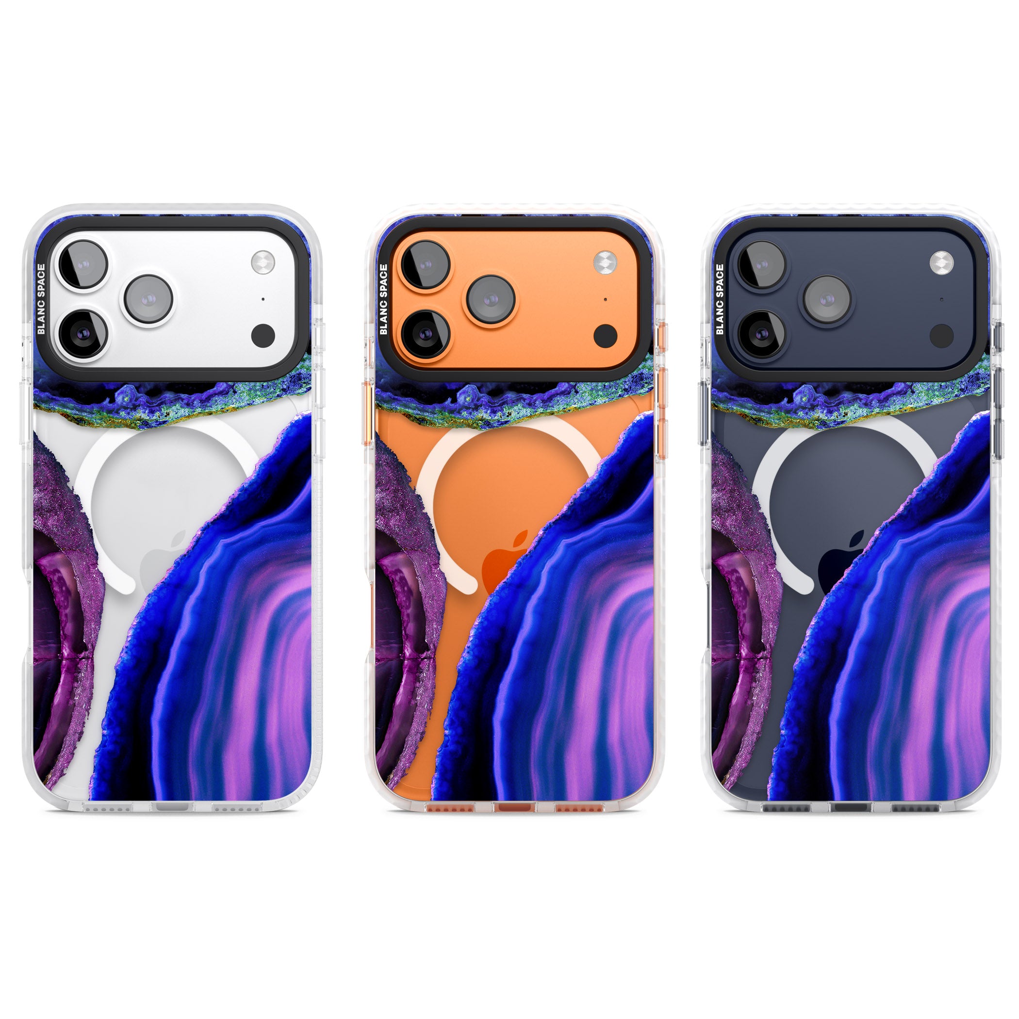 Violet Agate Slice iPhone 17 Pro Impact Pro Clear Phone Case APT Impact Protection