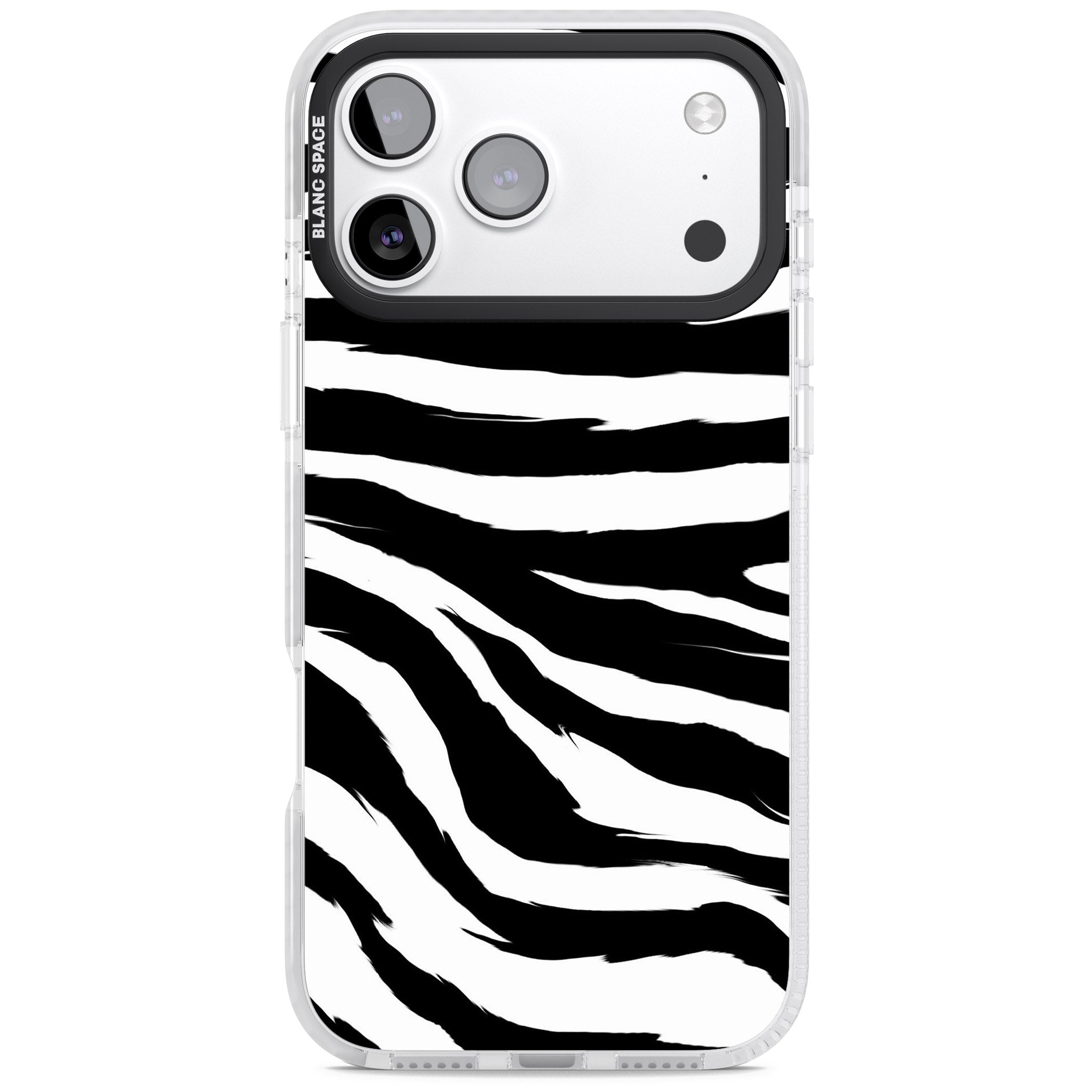 Black Zebra Print iPhone 17 Pro Impact Pro Clear Phone Case