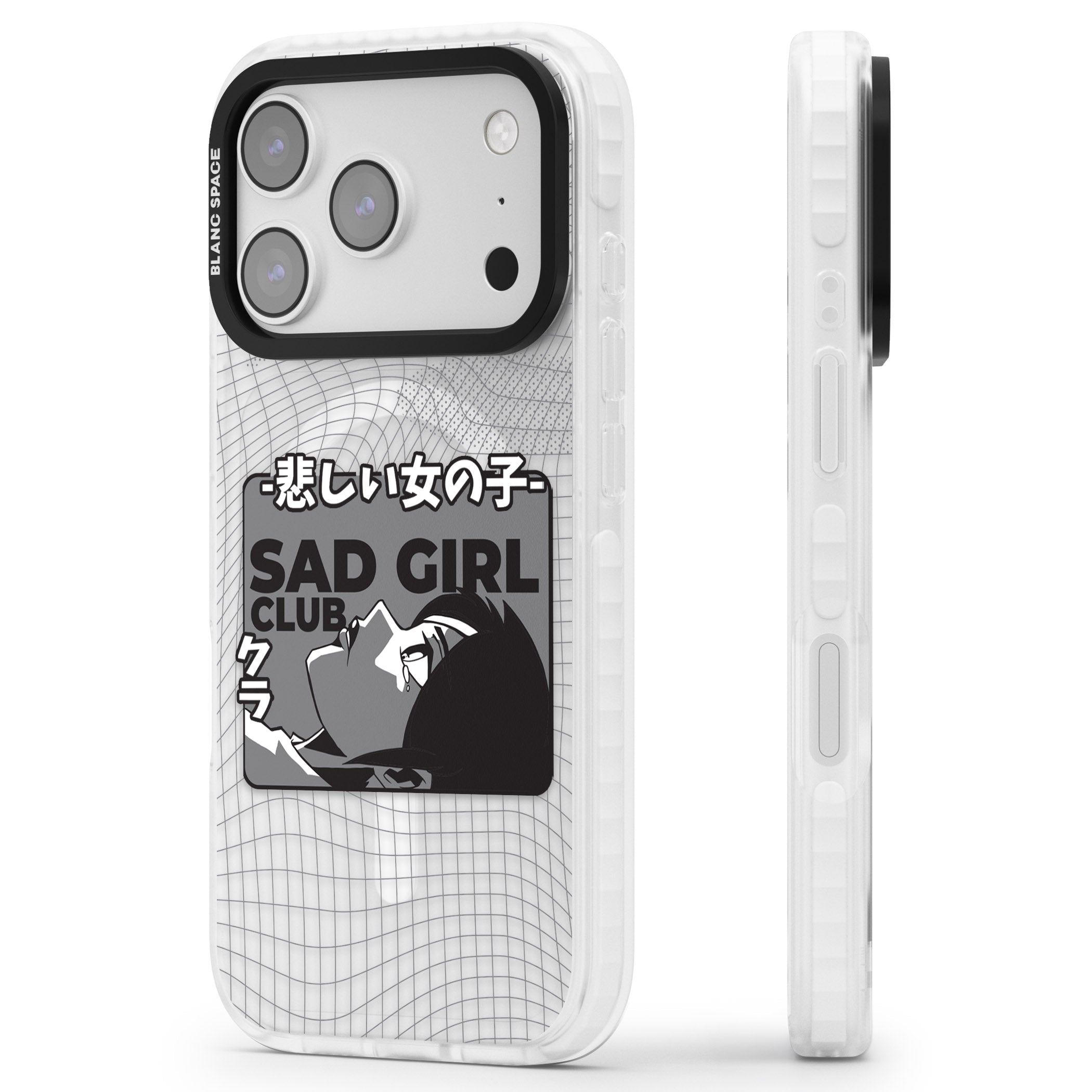 Sad Girl Club iPhone 17 Pro Impact Pro Clear Phone Case Side Profile