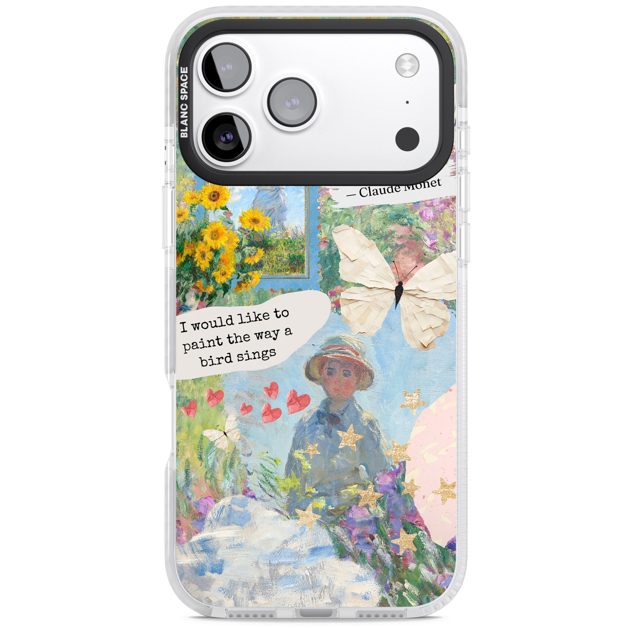 Monet 'Way A Bird Sings' Collage iPhone 17 Pro Impact Pro Clear Phone Case