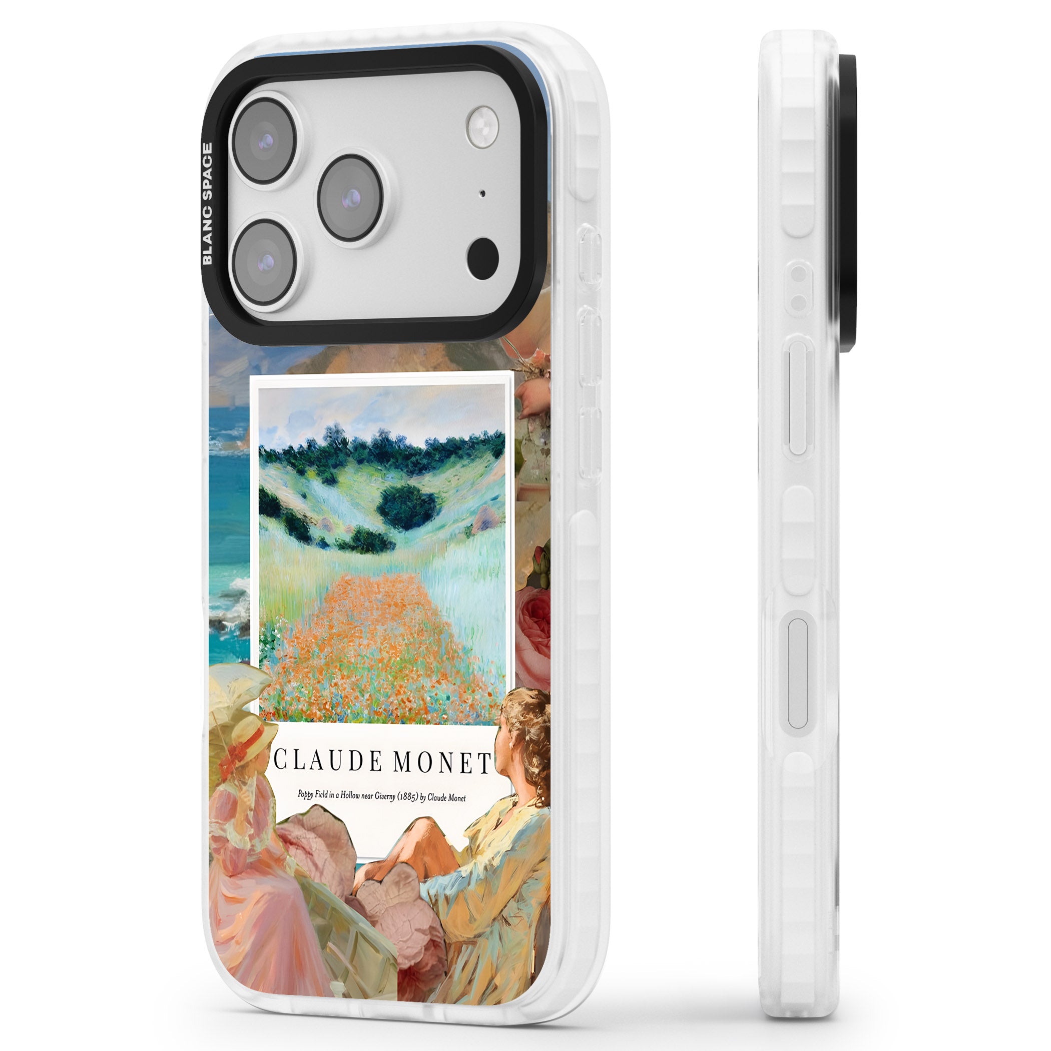 Monet Poppy Field iPhone 17 Pro Impact Pro Clear Phone Case Side Profile