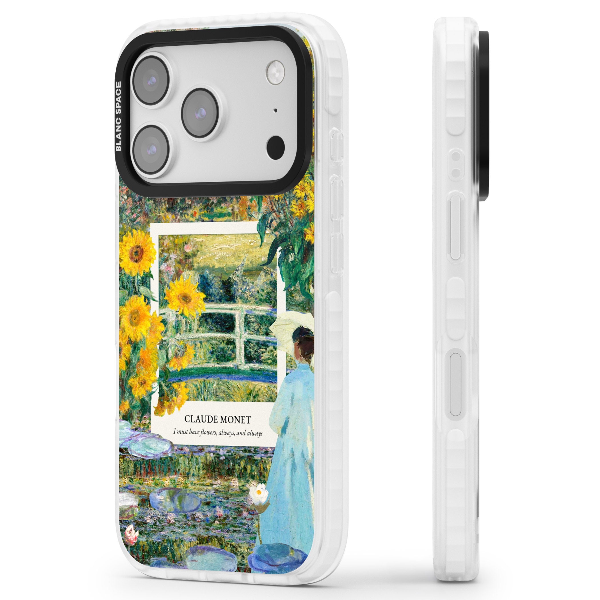 Monet Garden Bridge iPhone 17 Pro Impact Pro Clear Phone Case Side Profile