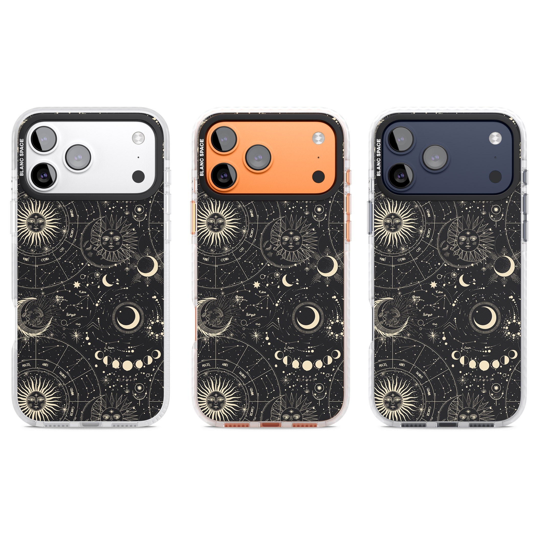 Celestial Suns, Moons & Zodiacs iPhone 17 Pro Impact Pro Clear Phone Case APT Impact Protection