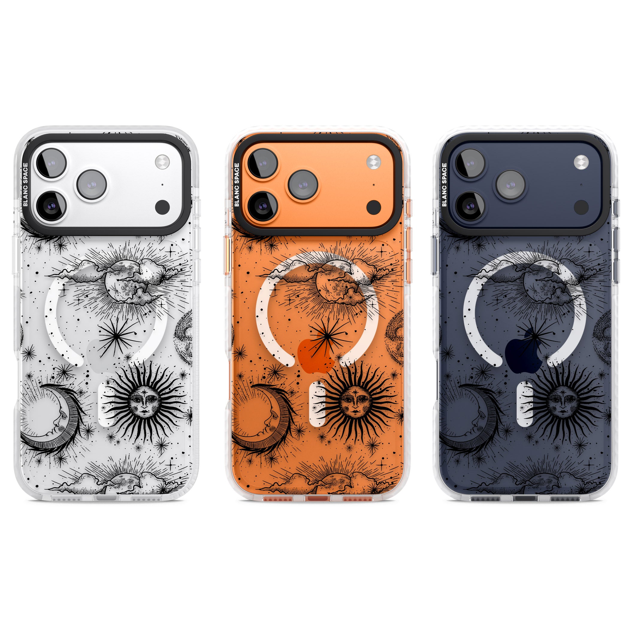 Suns, Moons & Clouds iPhone 17 Pro Impact Pro Clear Phone Case APT Impact Protection