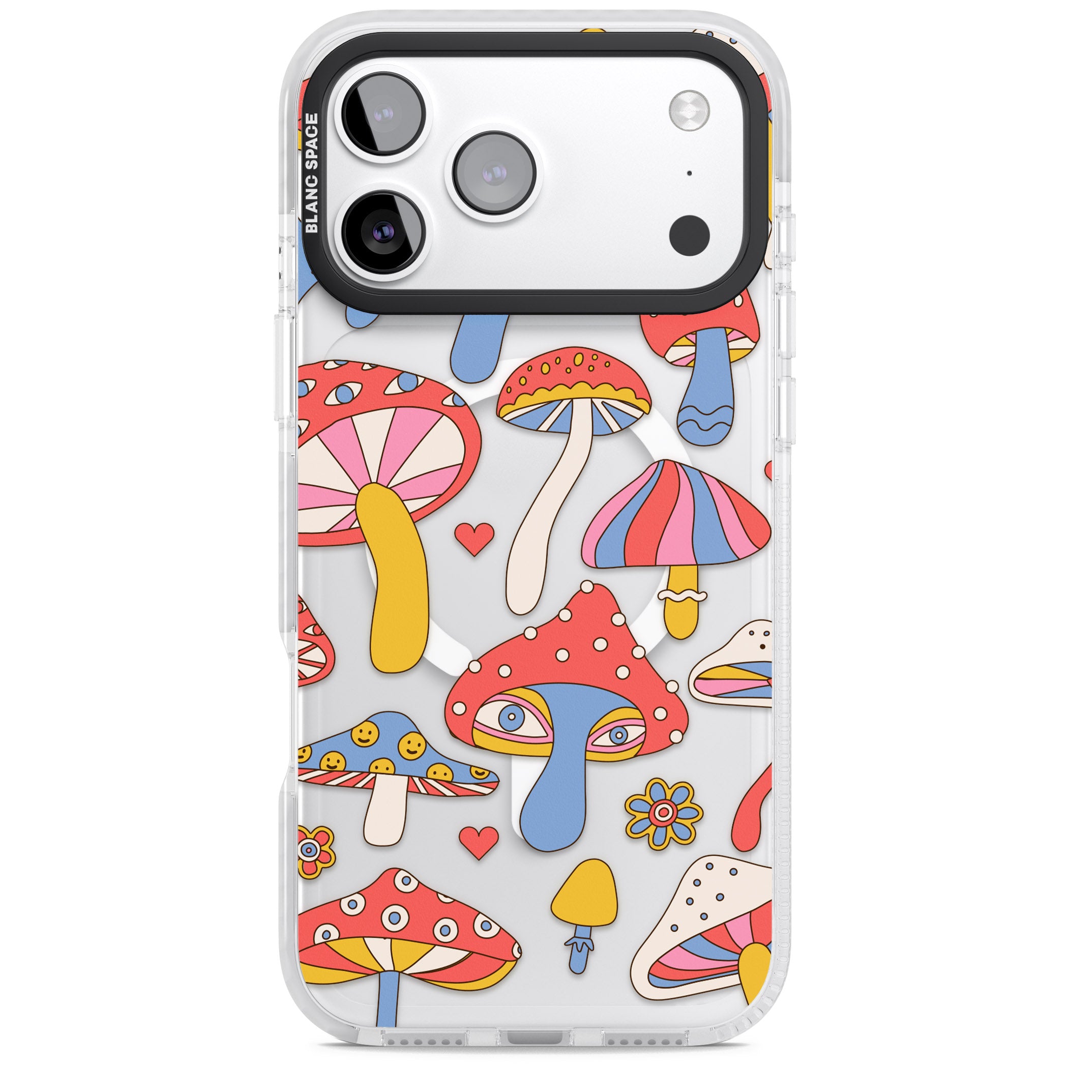 Vibrant Shrooms iPhone 17 Pro Impact Pro Clear Phone Case