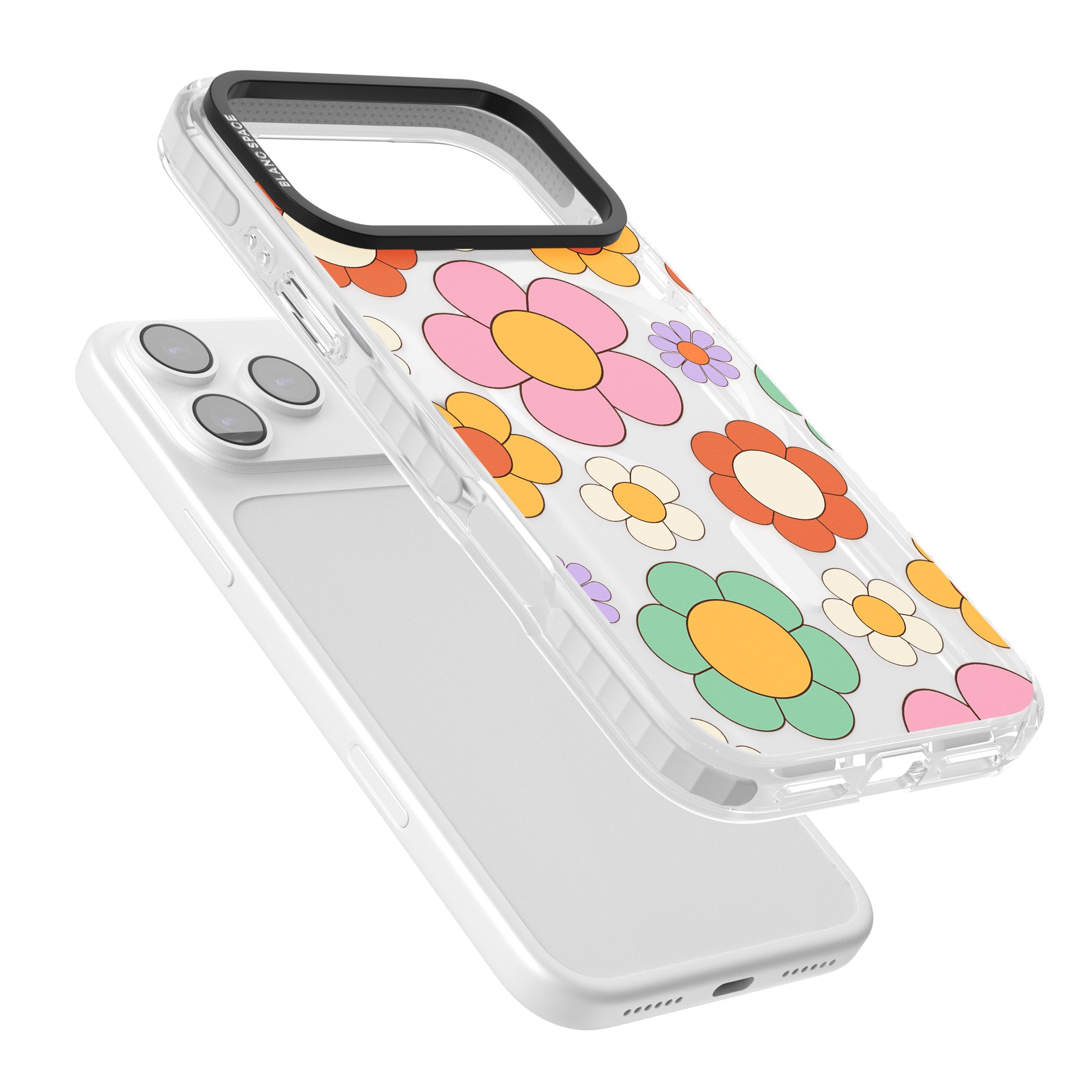 Groovy Blossoms iPhone 17 Pro Impact Pro Clear Phone Case Colours