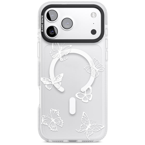 White Butterfly Line Pattern