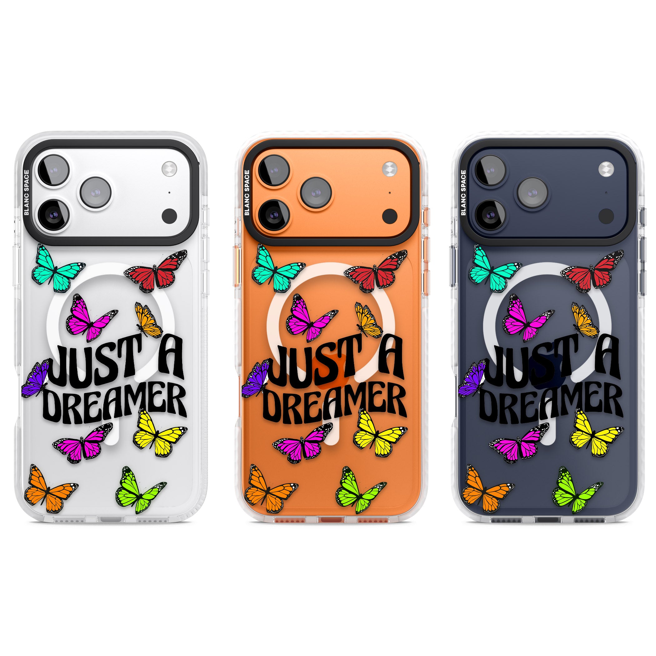Just A Dreamer Butterfly iPhone 17 Pro Impact Pro Clear Phone Case APT Impact Protection