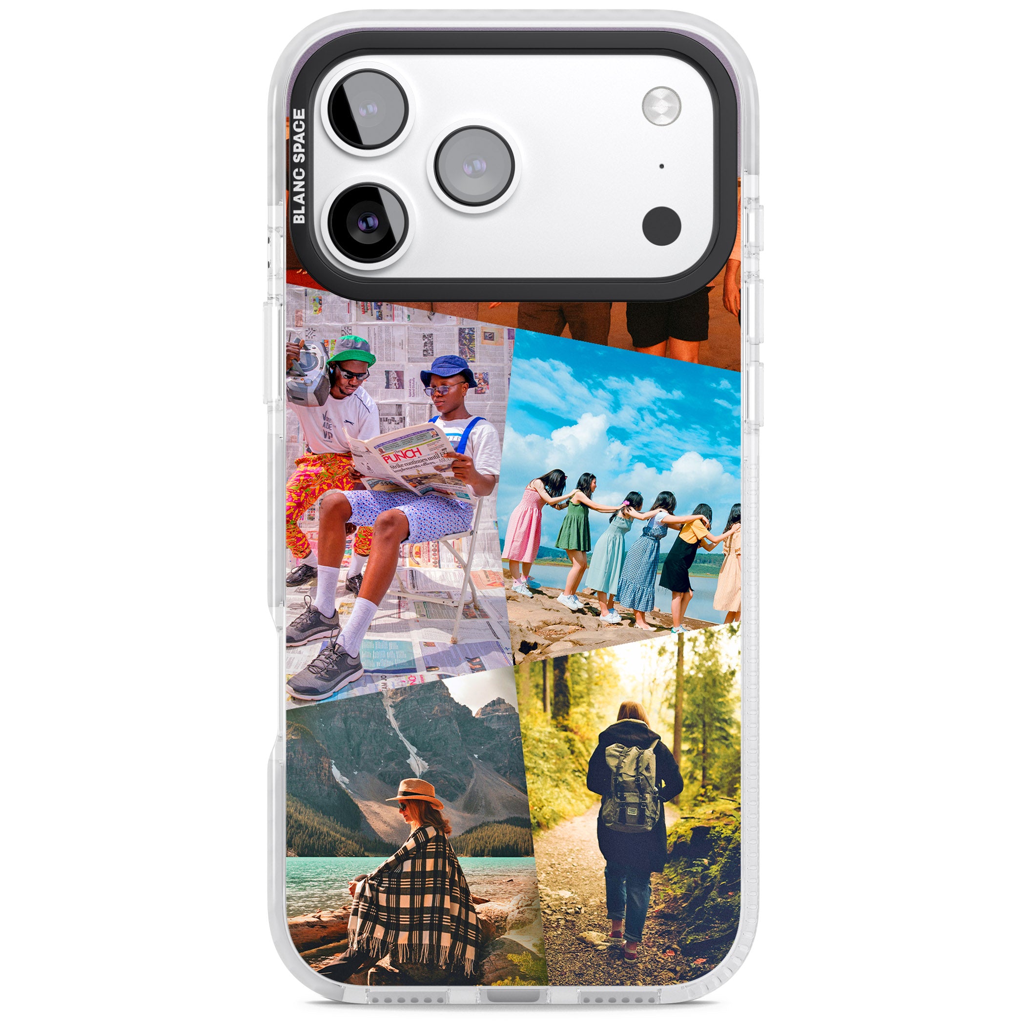 Personalised Abstract Photo Grid iPhone 17 Pro Impact Pro Clear Phone Case
