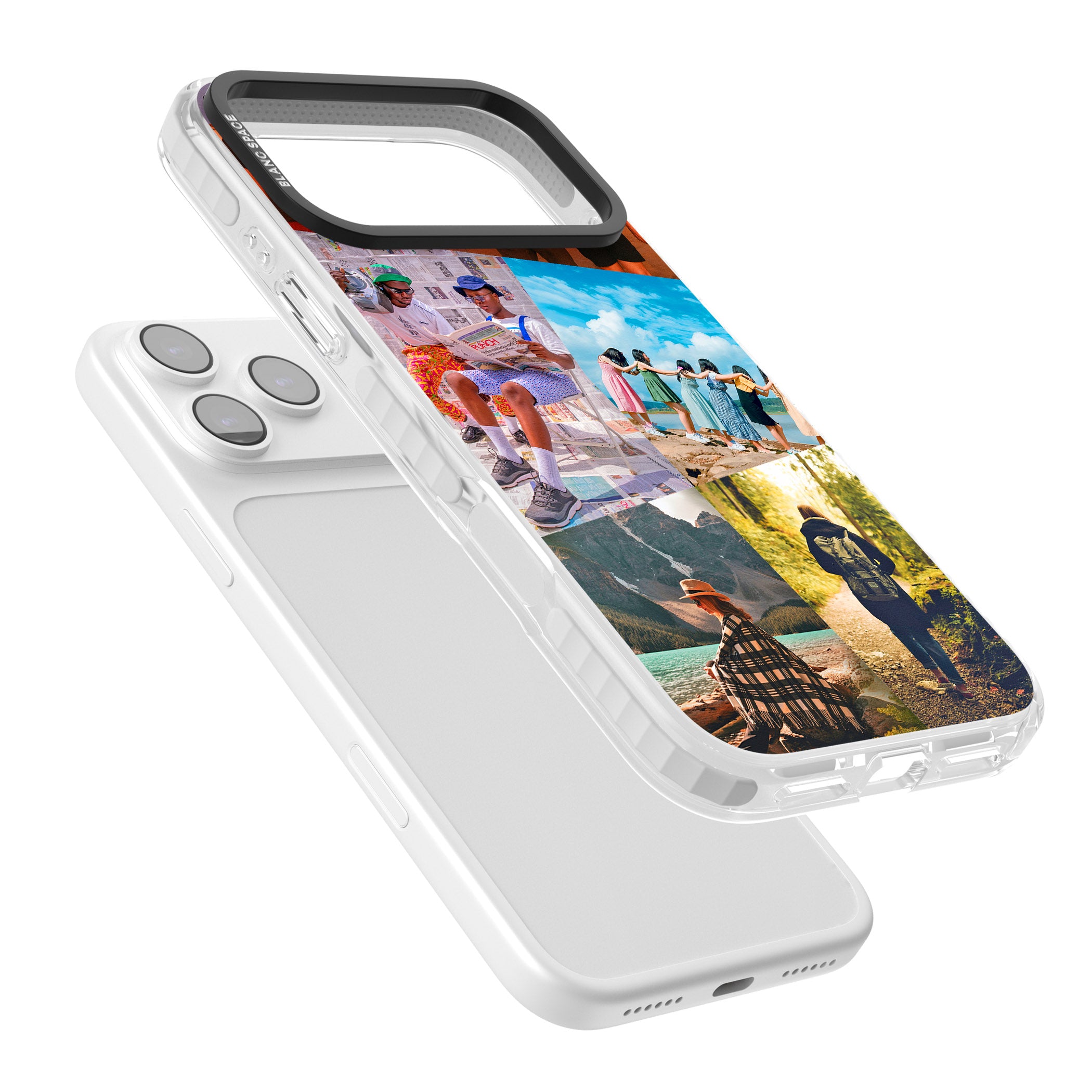 Personalised Abstract Photo Grid iPhone 17 Pro Impact Pro Clear Phone Case Colours