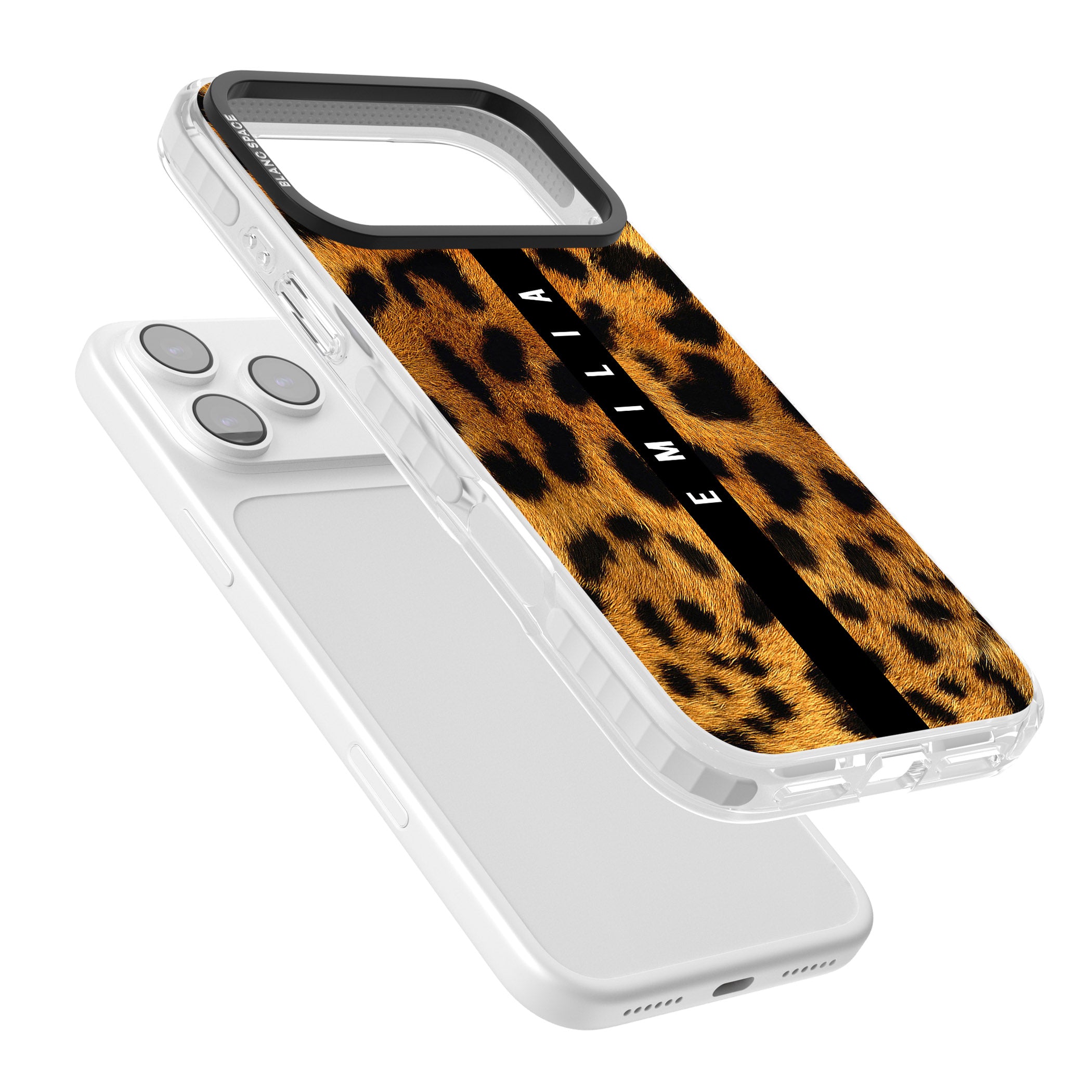Personalised Leopard Print iPhone 17 Pro Max Impact Pro Clear Phone Case Colours