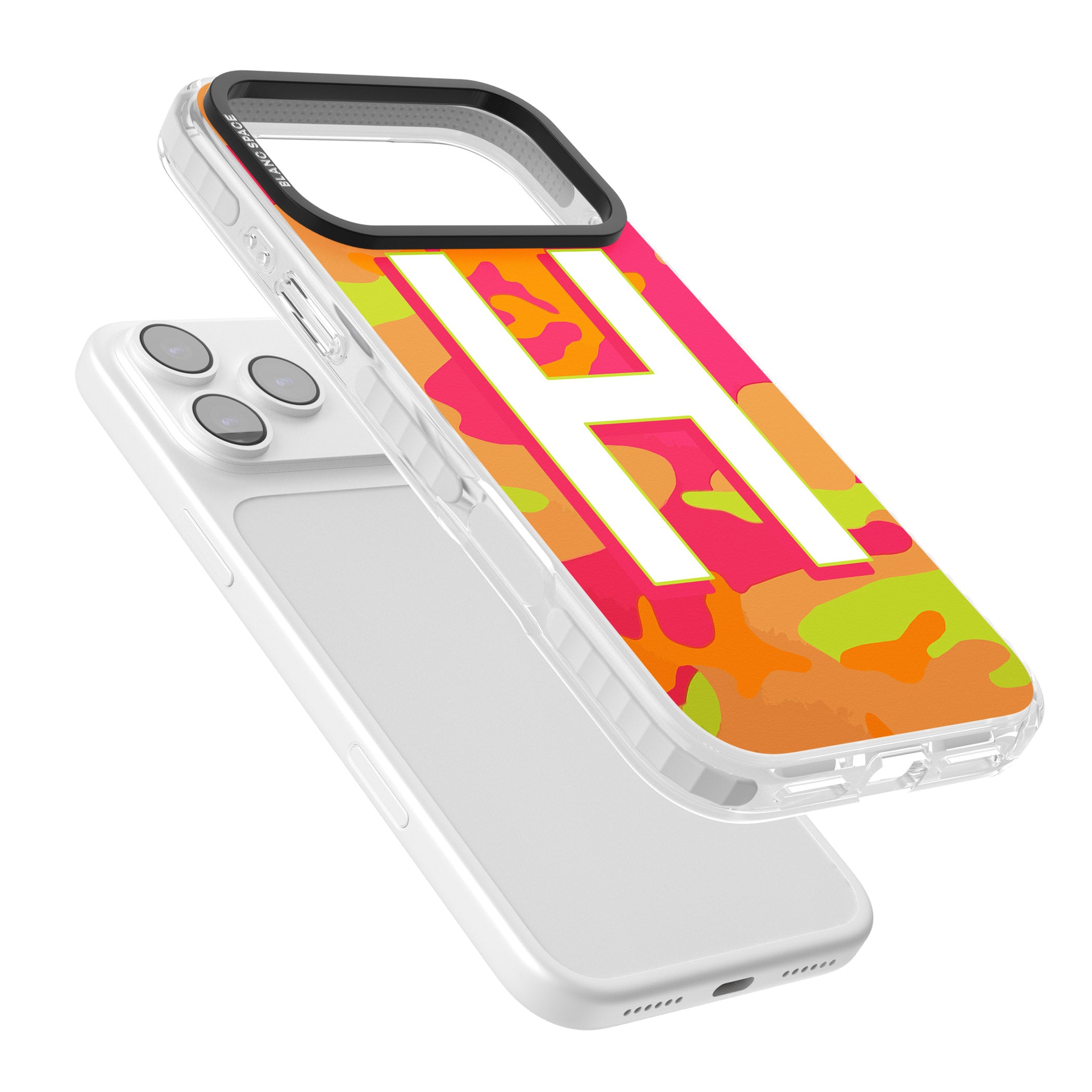 Personalised Neon Camo iPhone 17 Pro Impact Pro Clear Phone Case Colours