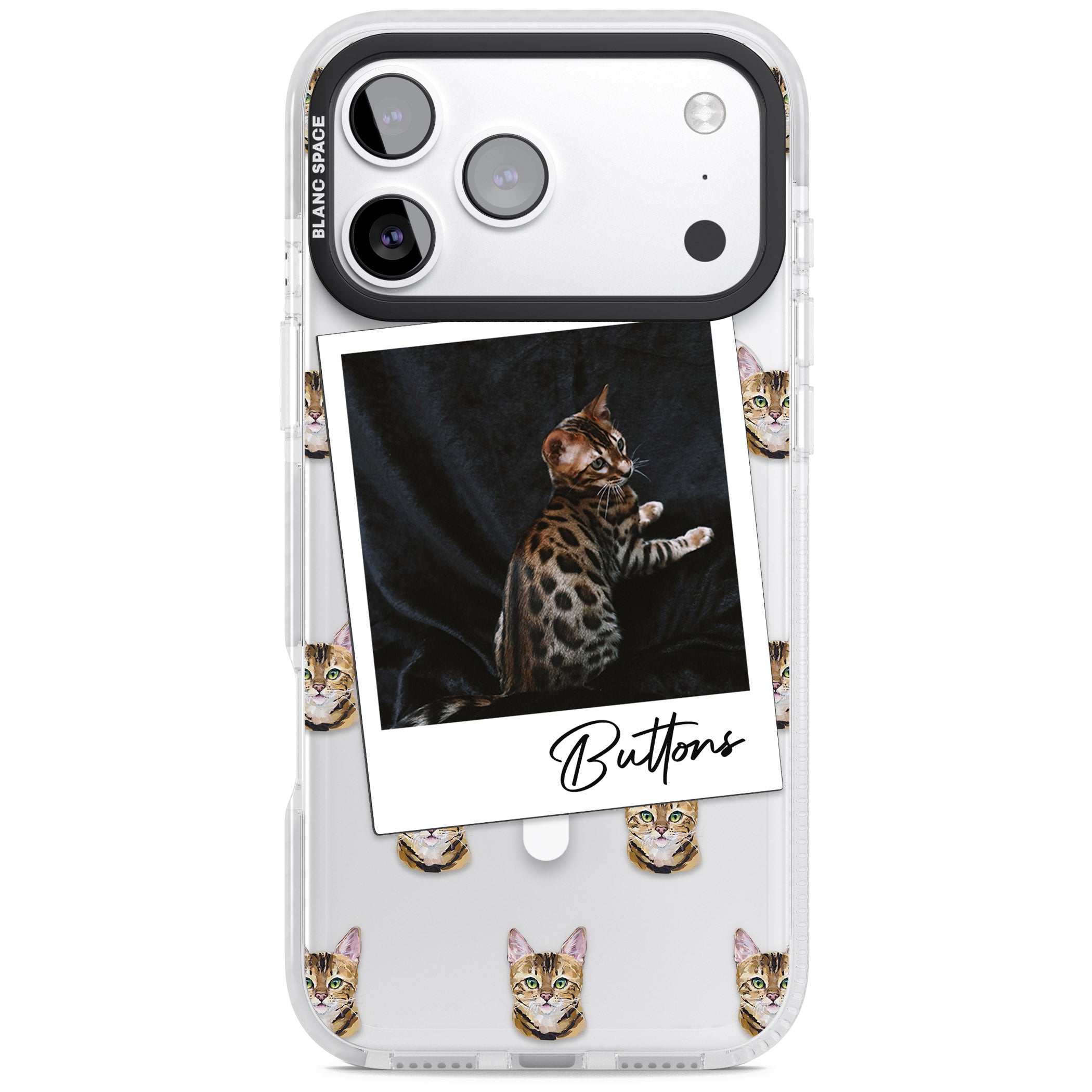 Personalised Bengal Cat Photo iPhone 17 Pro Impact Pro Clear Phone Case