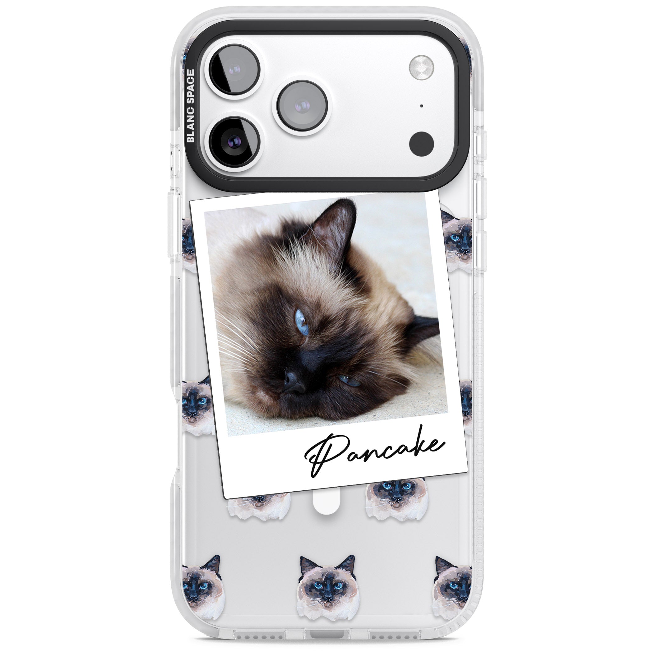 Personalised Burmese Cat Photo iPhone 17 Pro Impact Pro Clear Phone Case