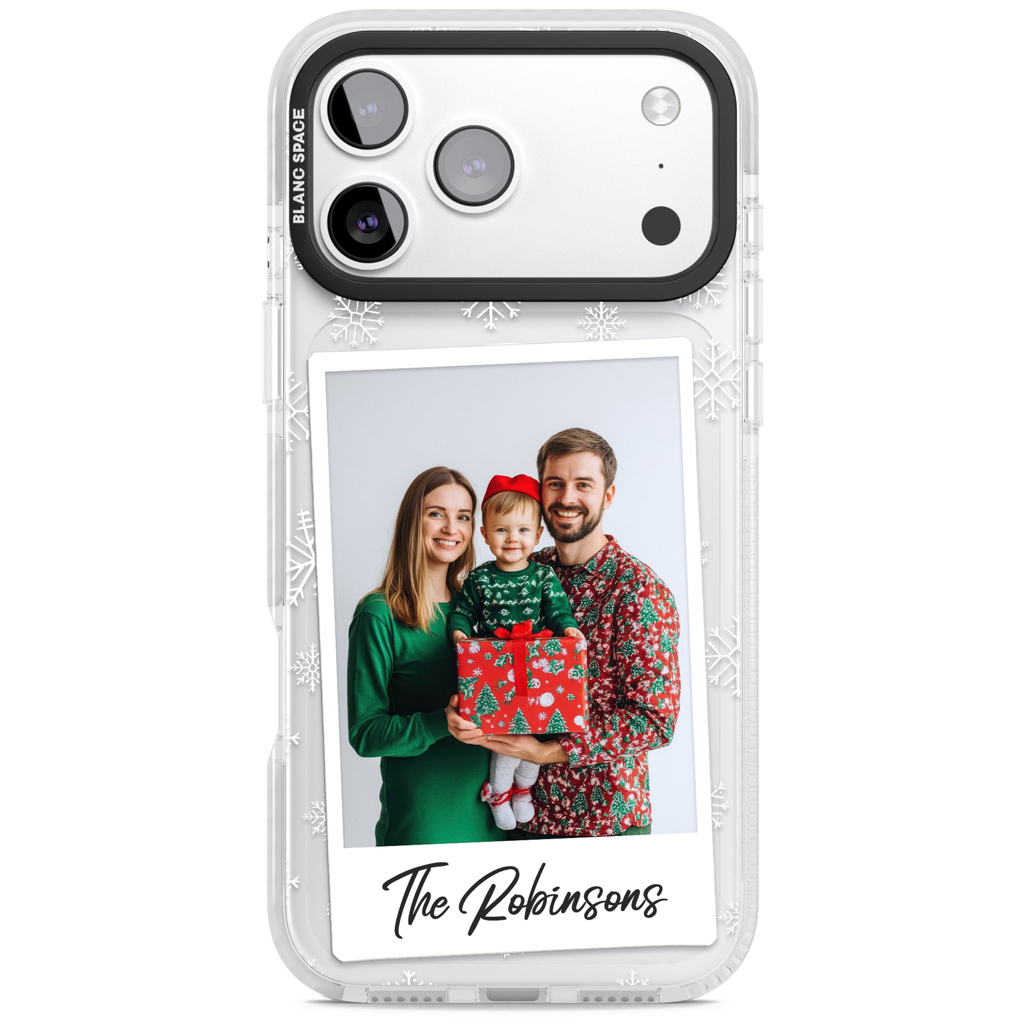 Personalised Snowflake Photo iPhone 17 Pro Impact Pro Clear Phone Case