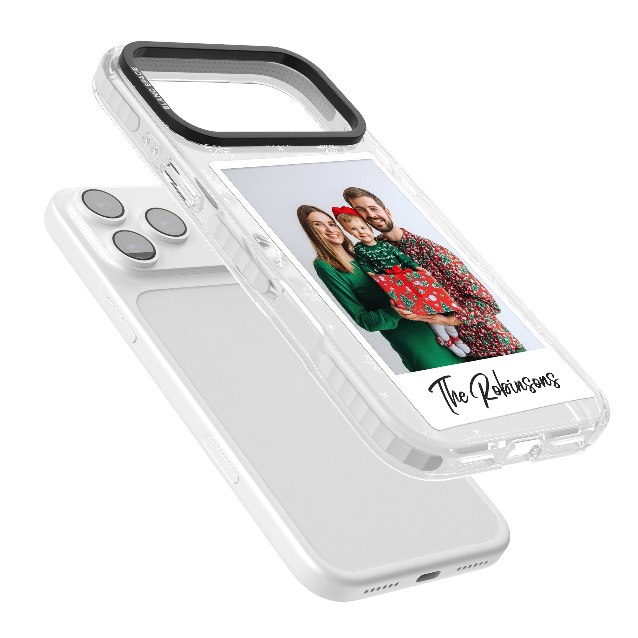 Personalised Snowflake Photo iPhone 17 Pro Impact Pro Clear Phone Case Colours