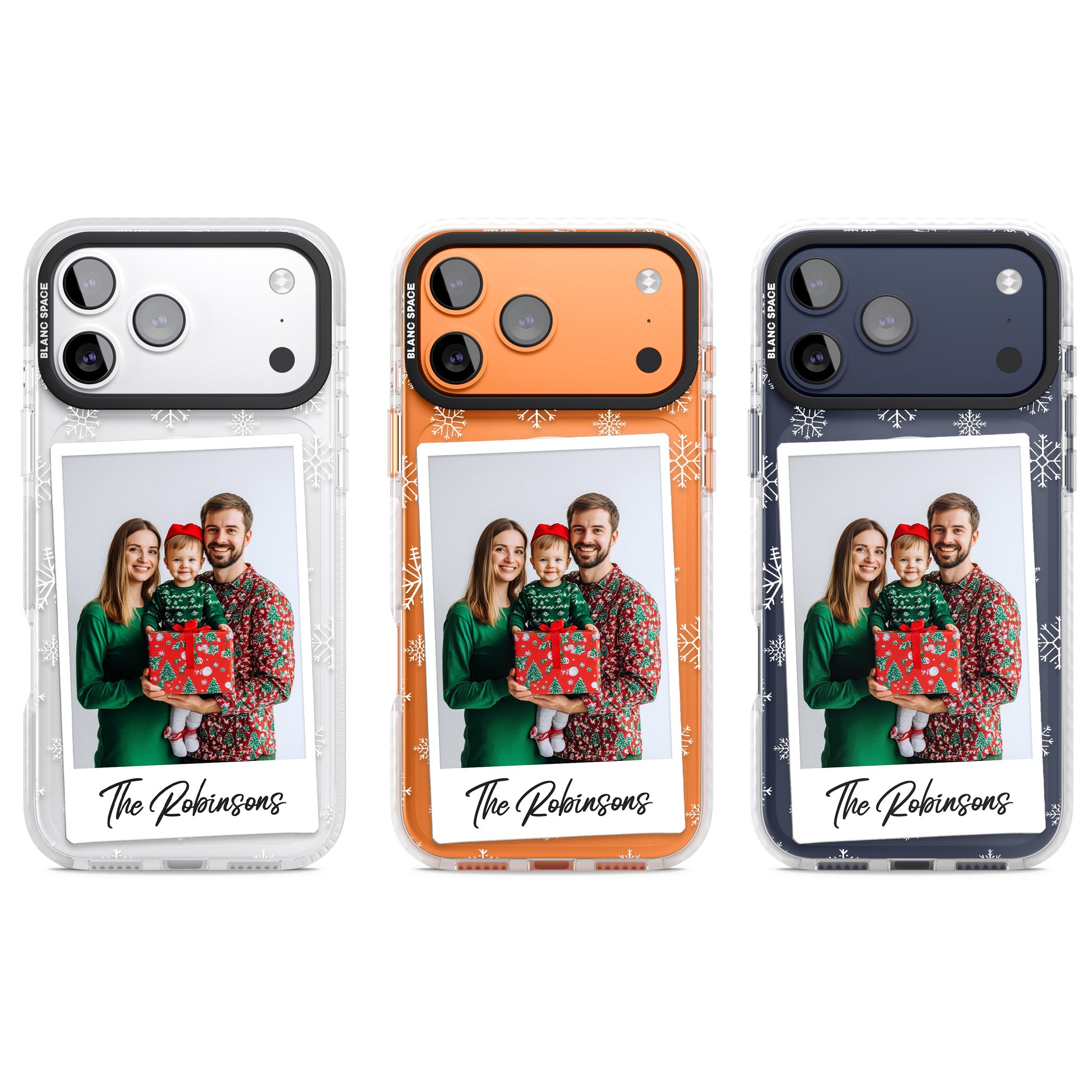 Personalised Snowflake Photo iPhone 17 Pro Impact Pro Clear Phone Case APT Impact Protection