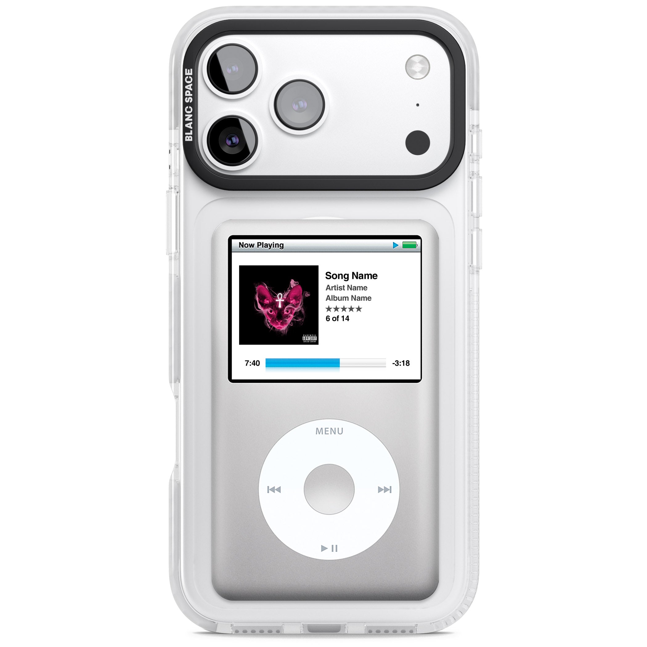 Personalised Classic Ipod iPhone 17 Pro Impact Pro Clear Phone Case