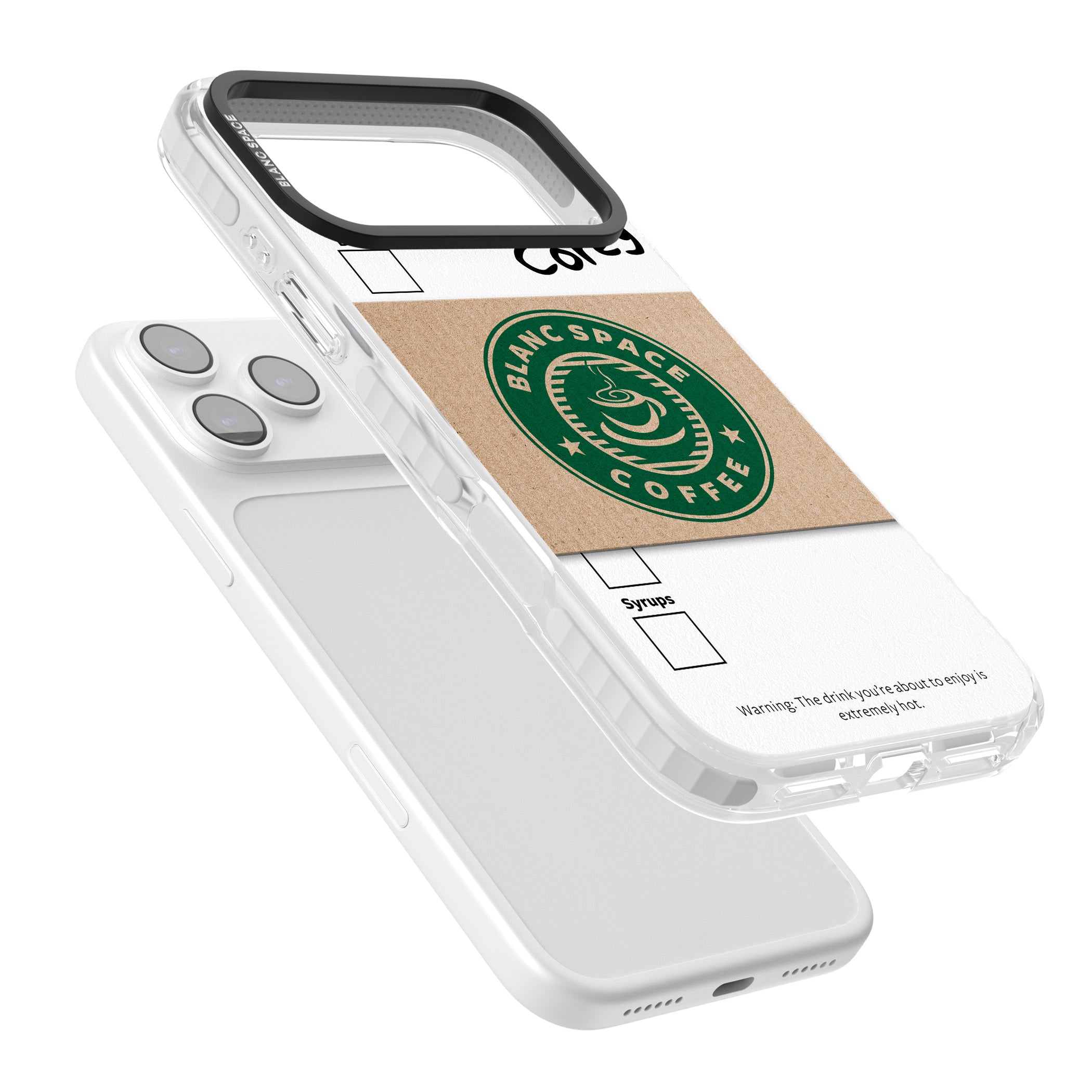 Personalised Coffee Cup iPhone 17 Pro Impact Pro Clear Phone Case Colours