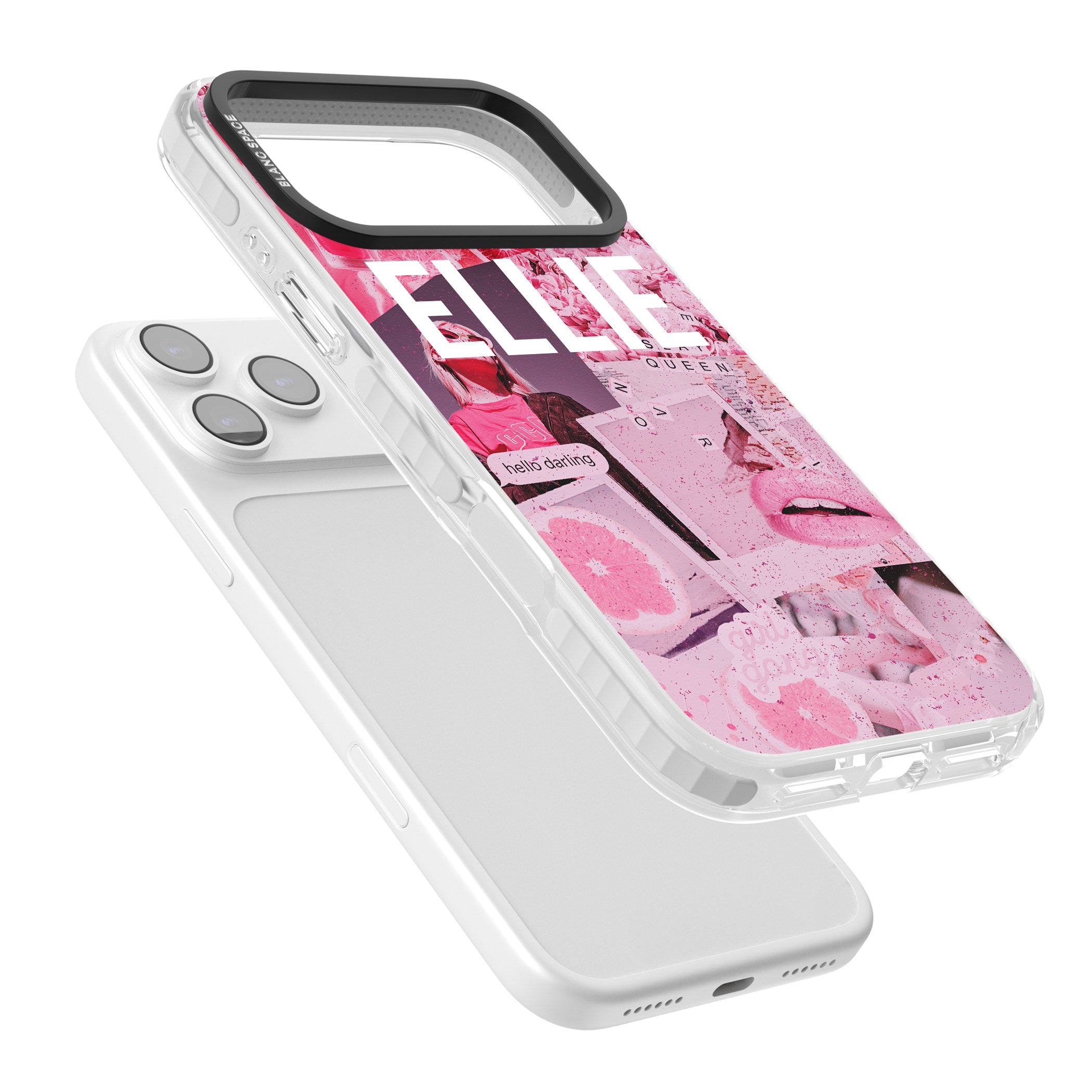 Personalised Sweet Pink Collage iPhone 17 Pro Impact Pro Clear Phone Case Colours