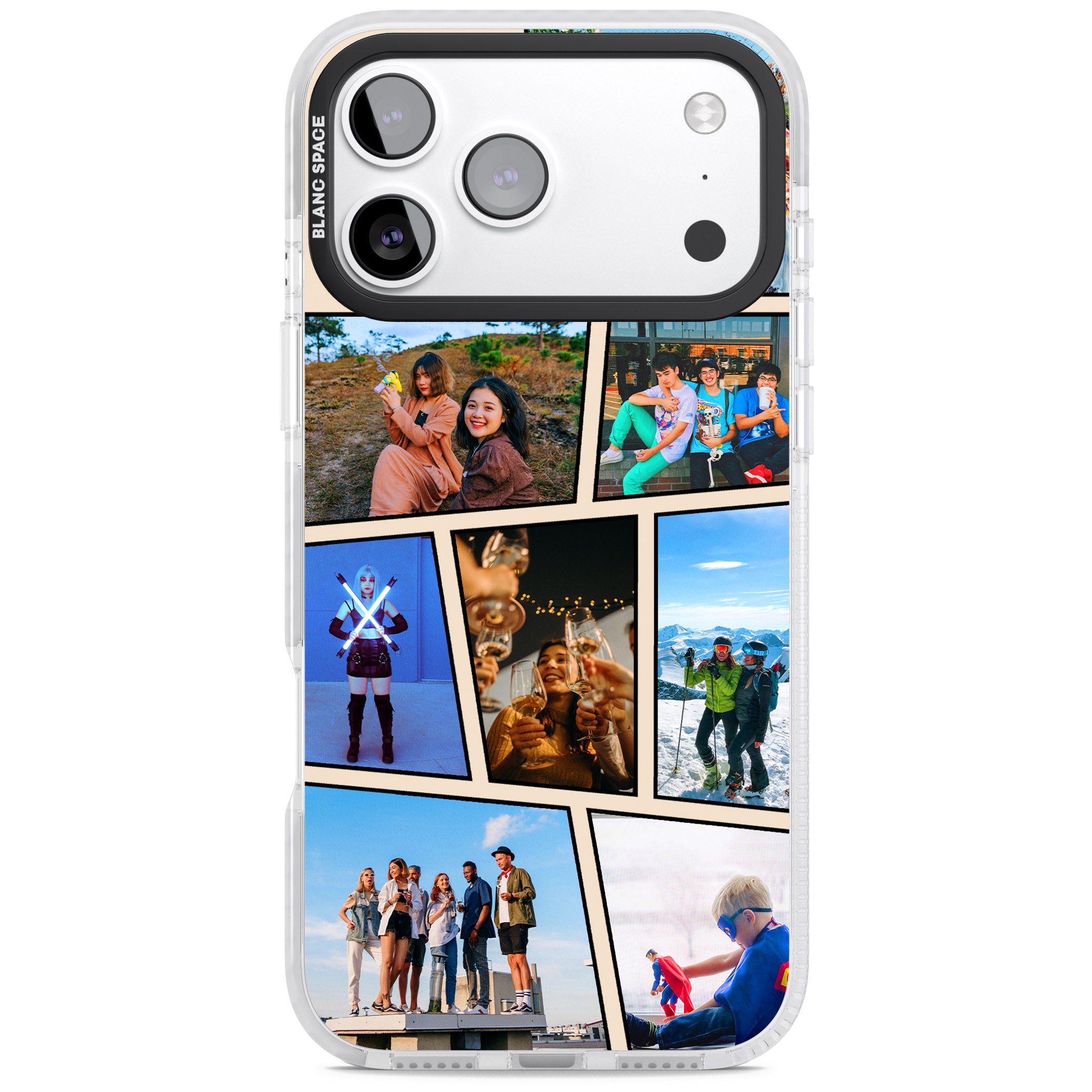 Personalised Comic Strip Photo iPhone 17 Pro Impact Pro Clear Phone Case