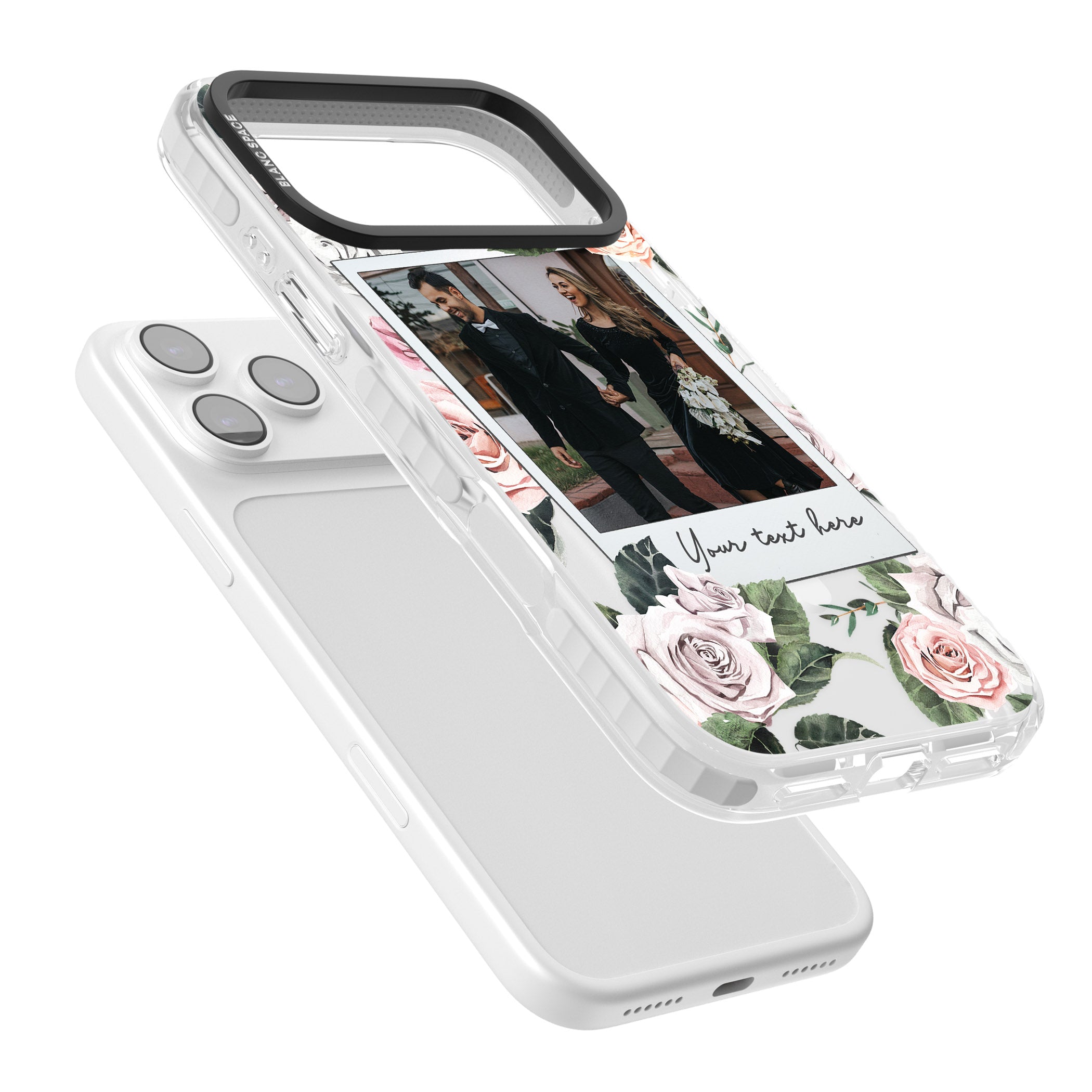Personalised Floral Instant Camera Photo iPhone 17 Pro Impact Pro Clear Phone Case Colours