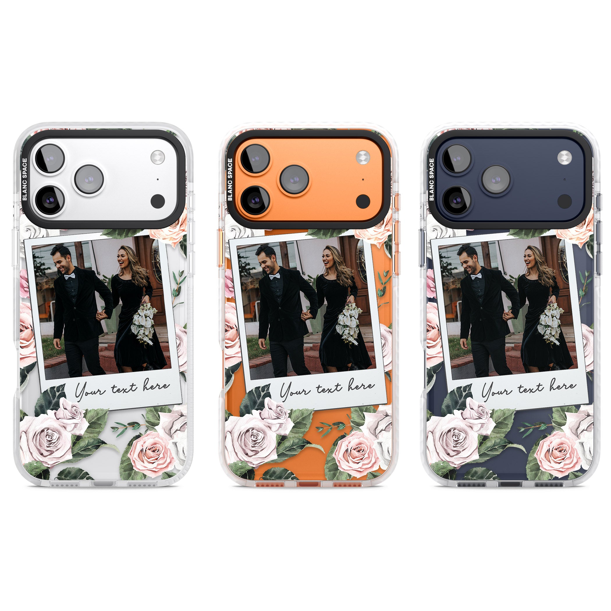 Personalised Floral Instant Camera Photo iPhone 17 Pro Impact Pro Clear Phone Case APT Impact Protection