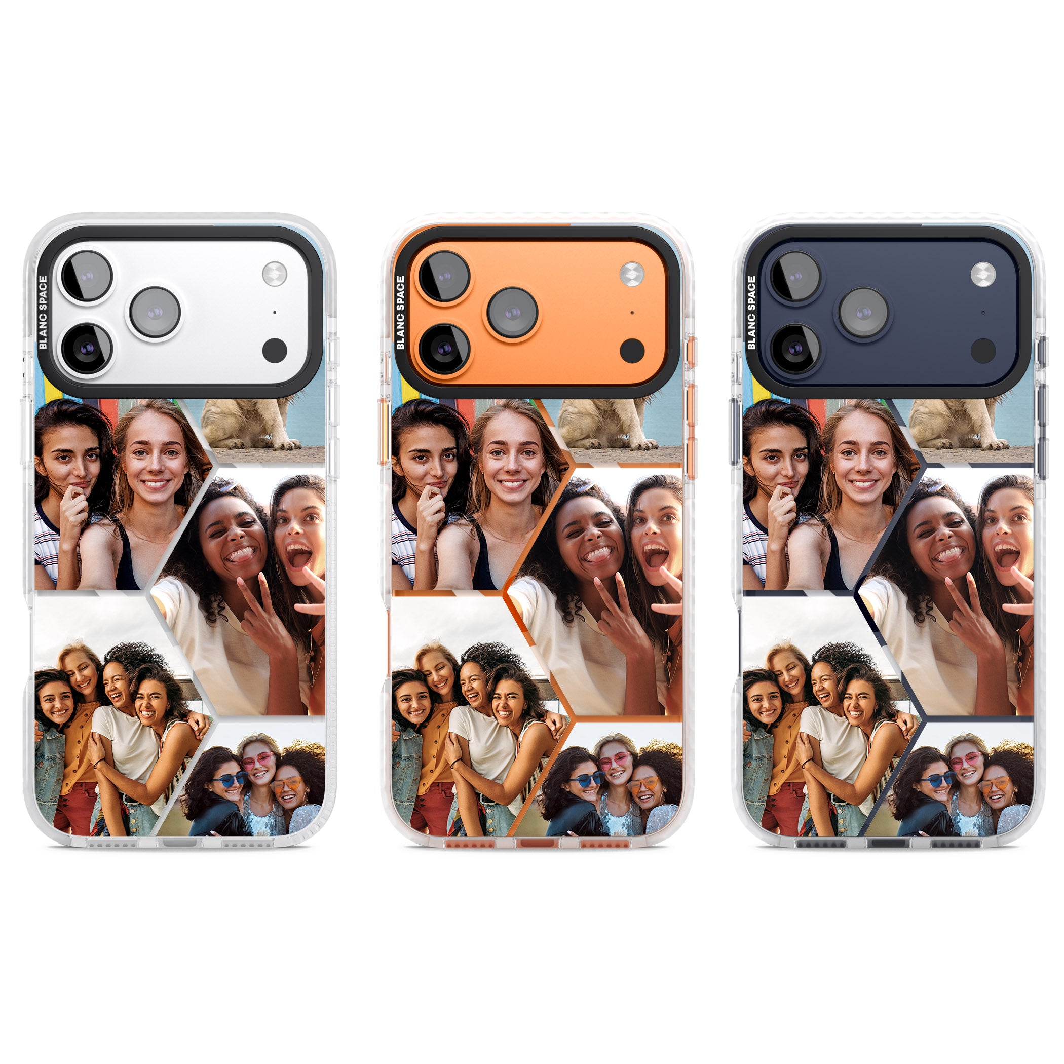 Personalised Beehive Photo Grid iPhone 17 Pro Impact Pro Clear Phone Case APT Impact Protection