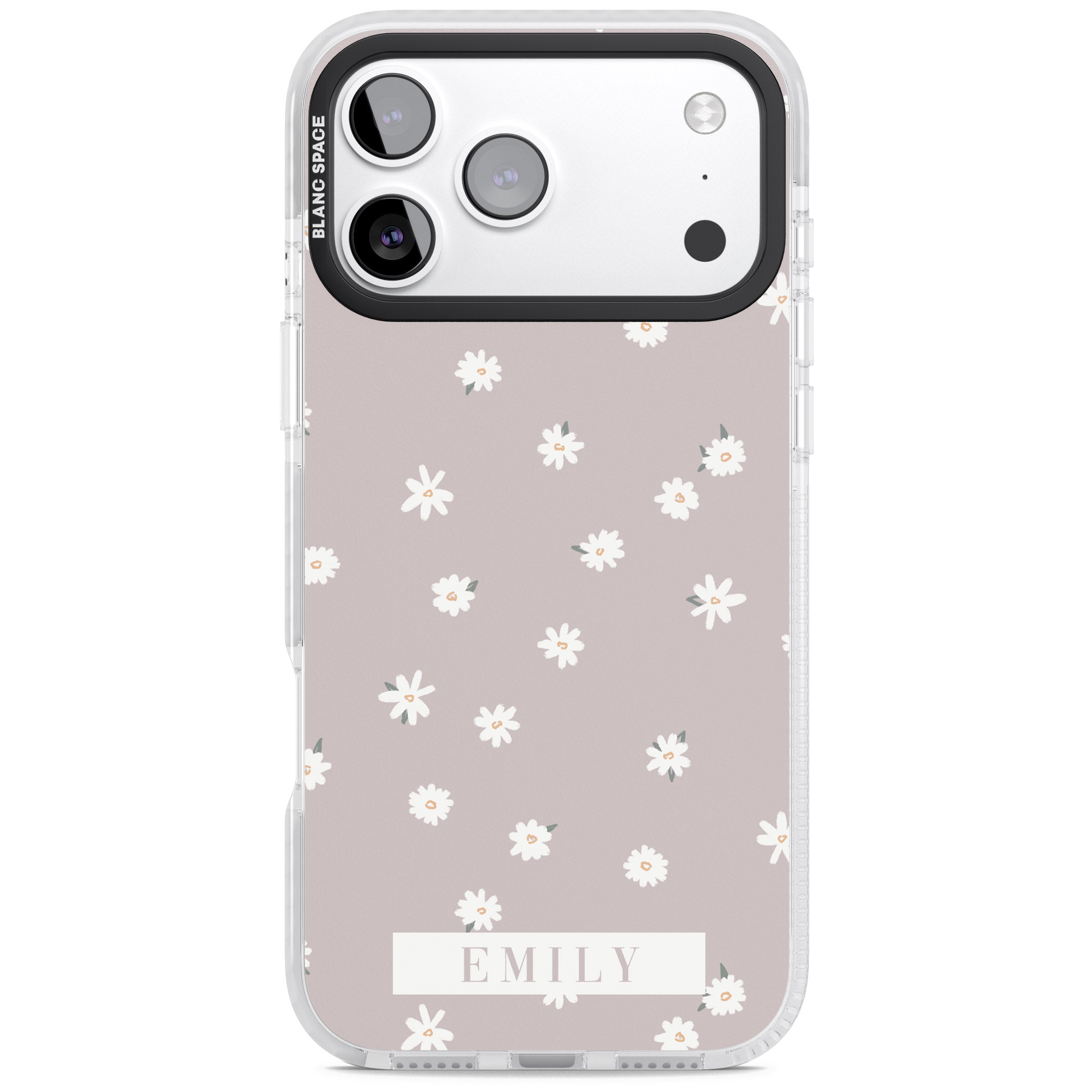 Personalised Dusty Daisy iPhone 17 Pro Impact Pro Clear Phone Case