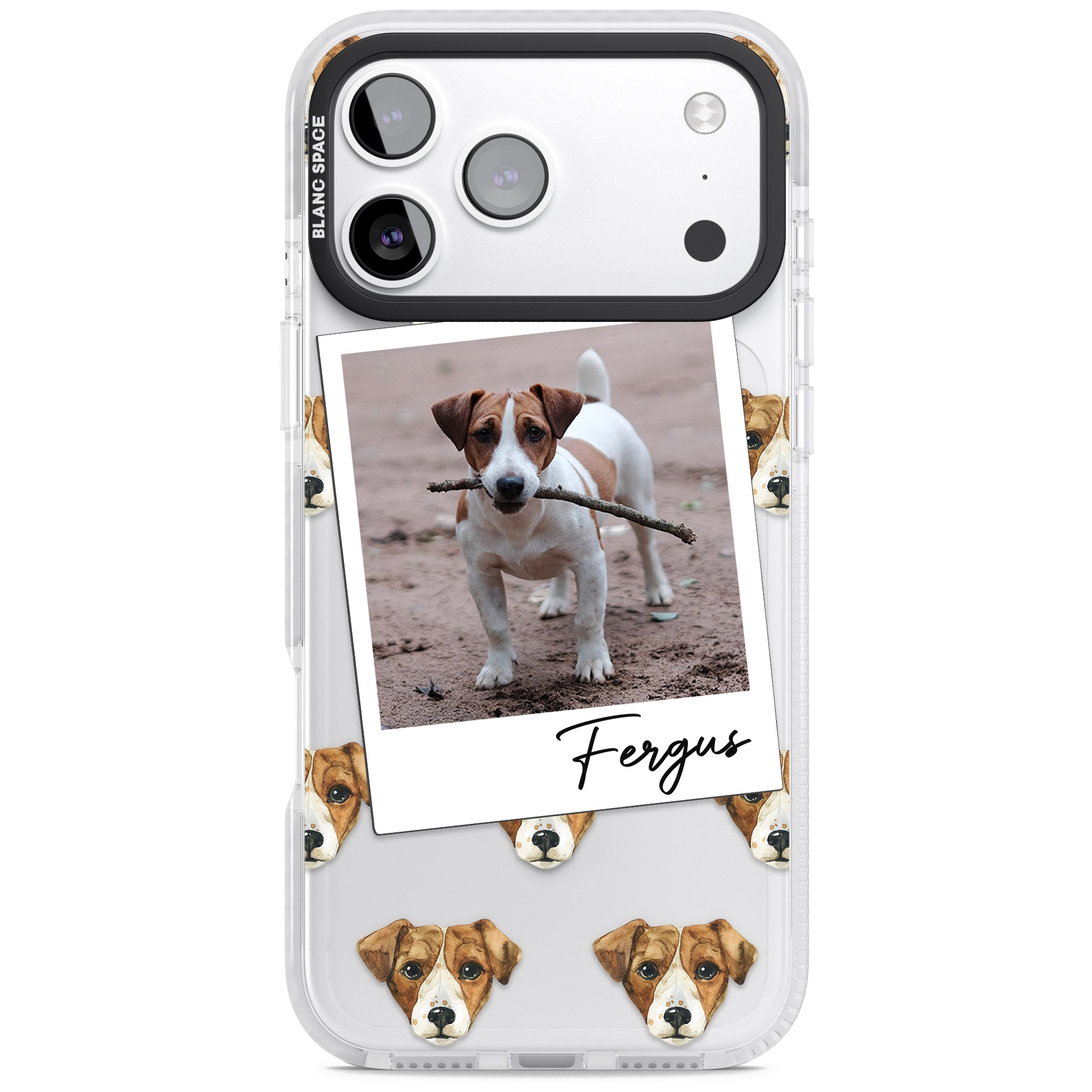 Personalised Jack Russell Instant Camera Photo iPhone 17 Pro Impact Pro Clear Phone Case