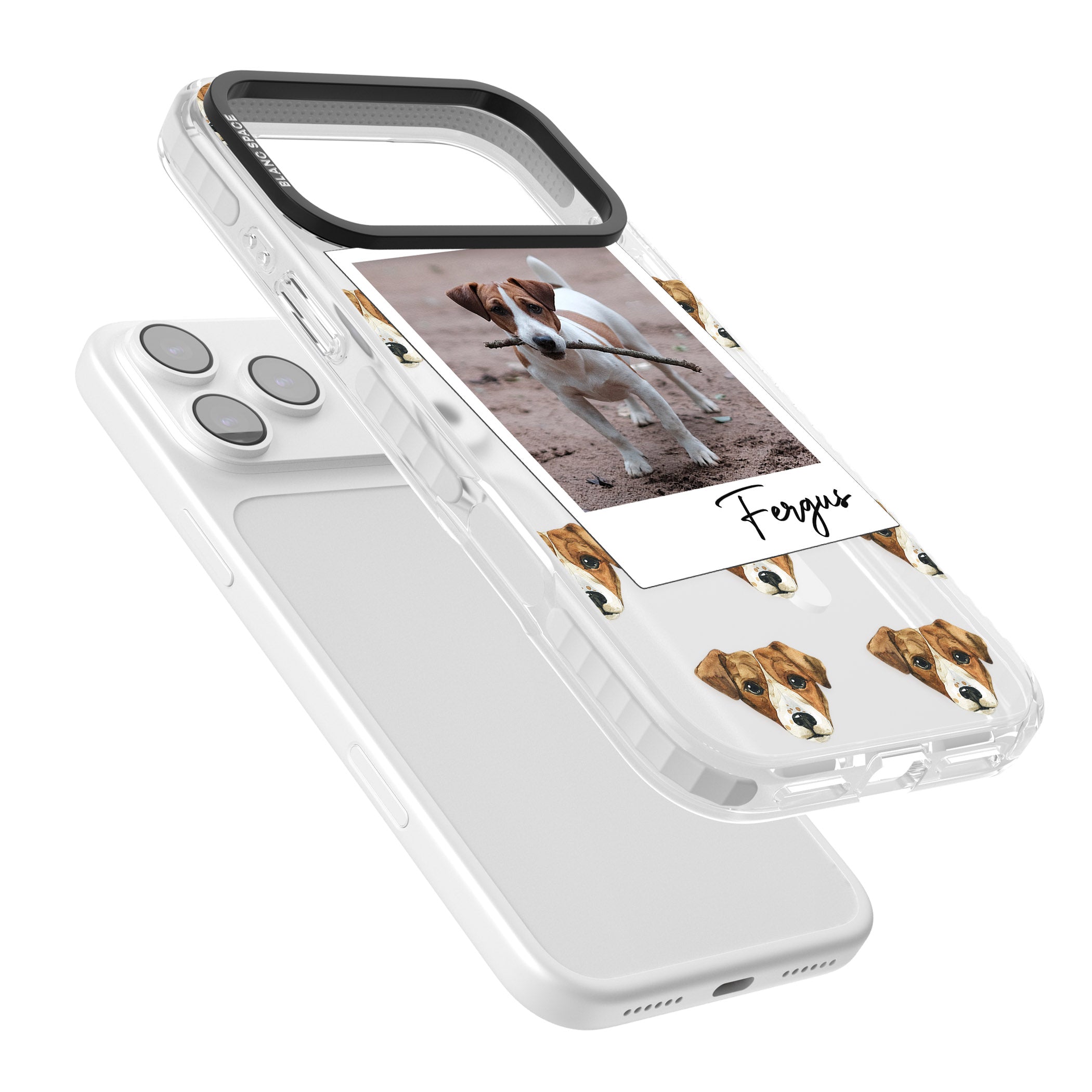 Personalised Jack Russell Instant Camera Photo iPhone 17 Pro Impact Pro Clear Phone Case Colours