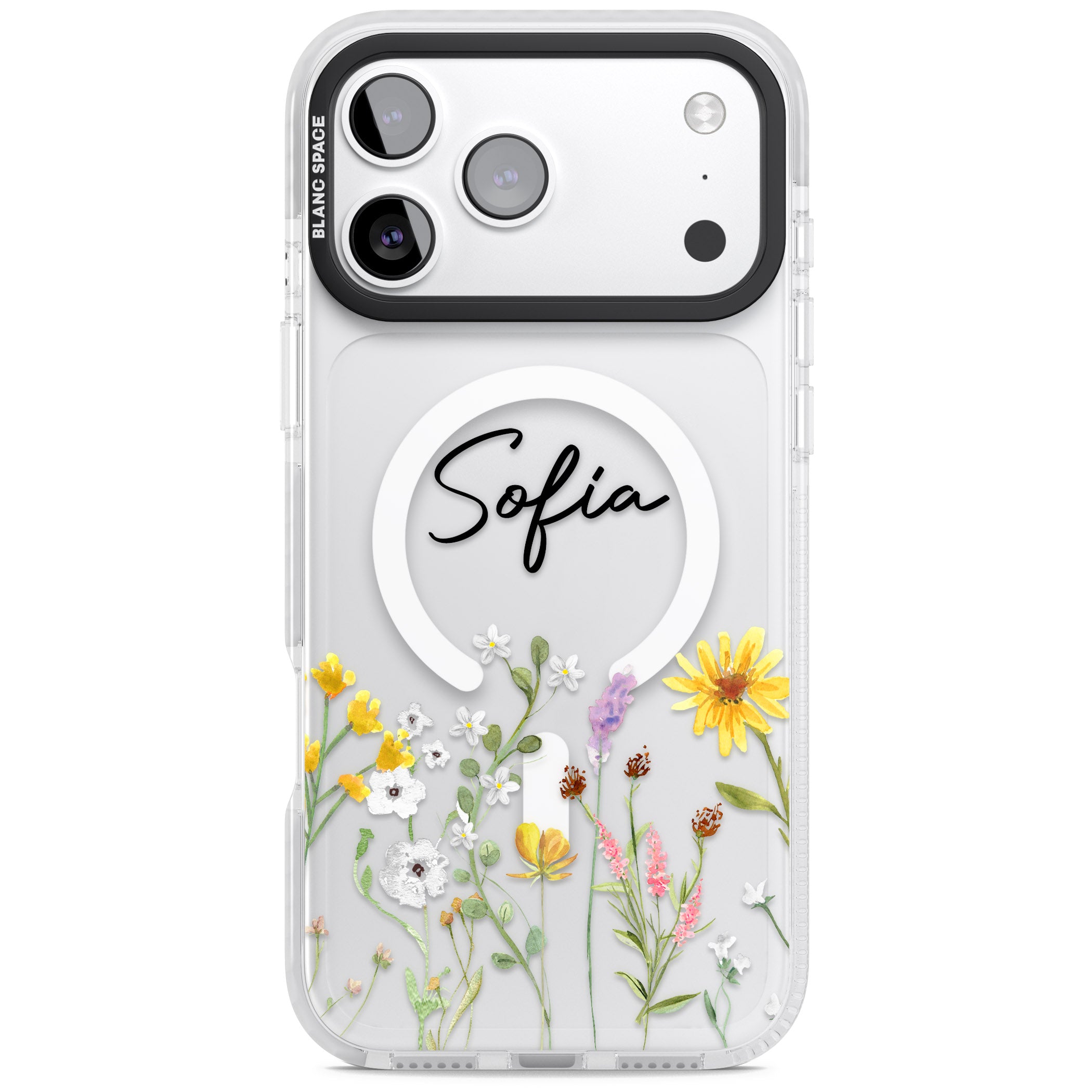 Personalised April Wildfowers iPhone 17 Pro Impact Pro Clear Phone Case