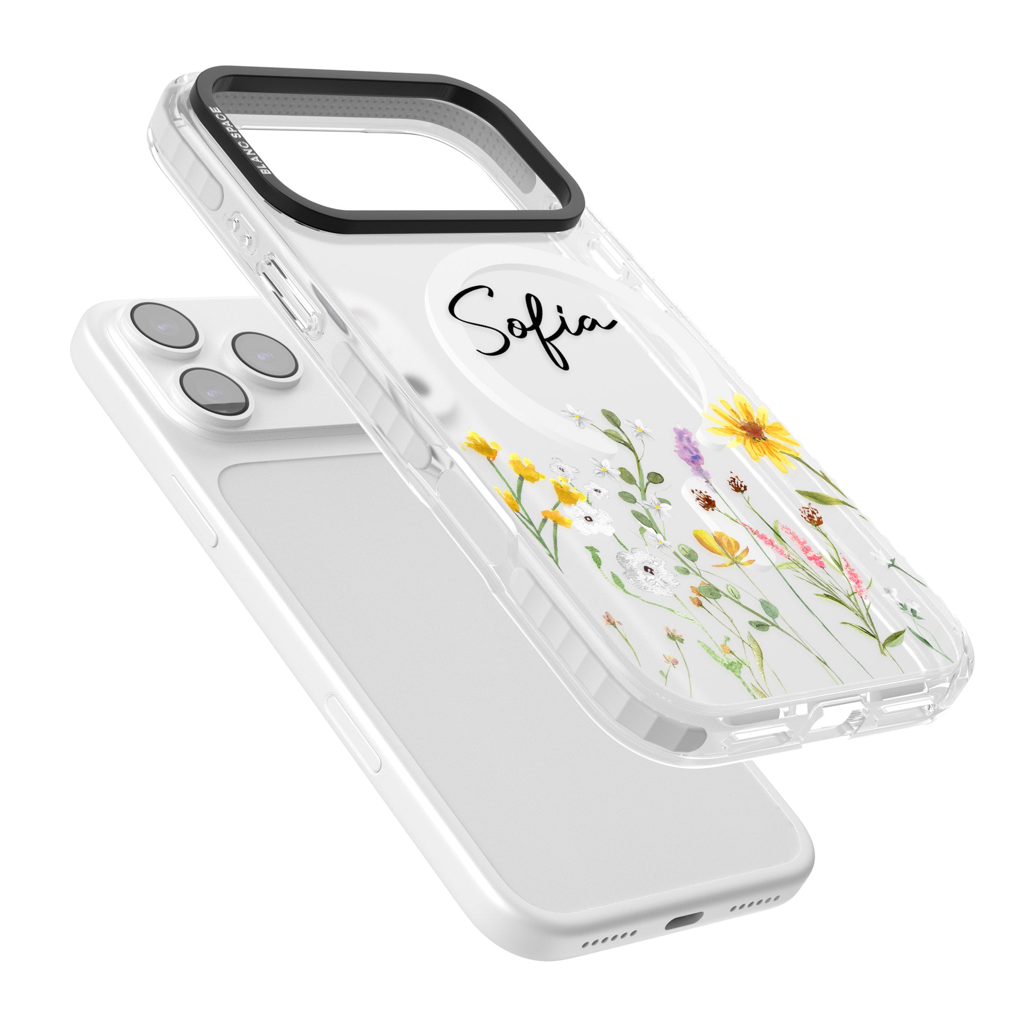 Personalised April Wildfowers iPhone 17 Pro Impact Pro Clear Phone Case Colours