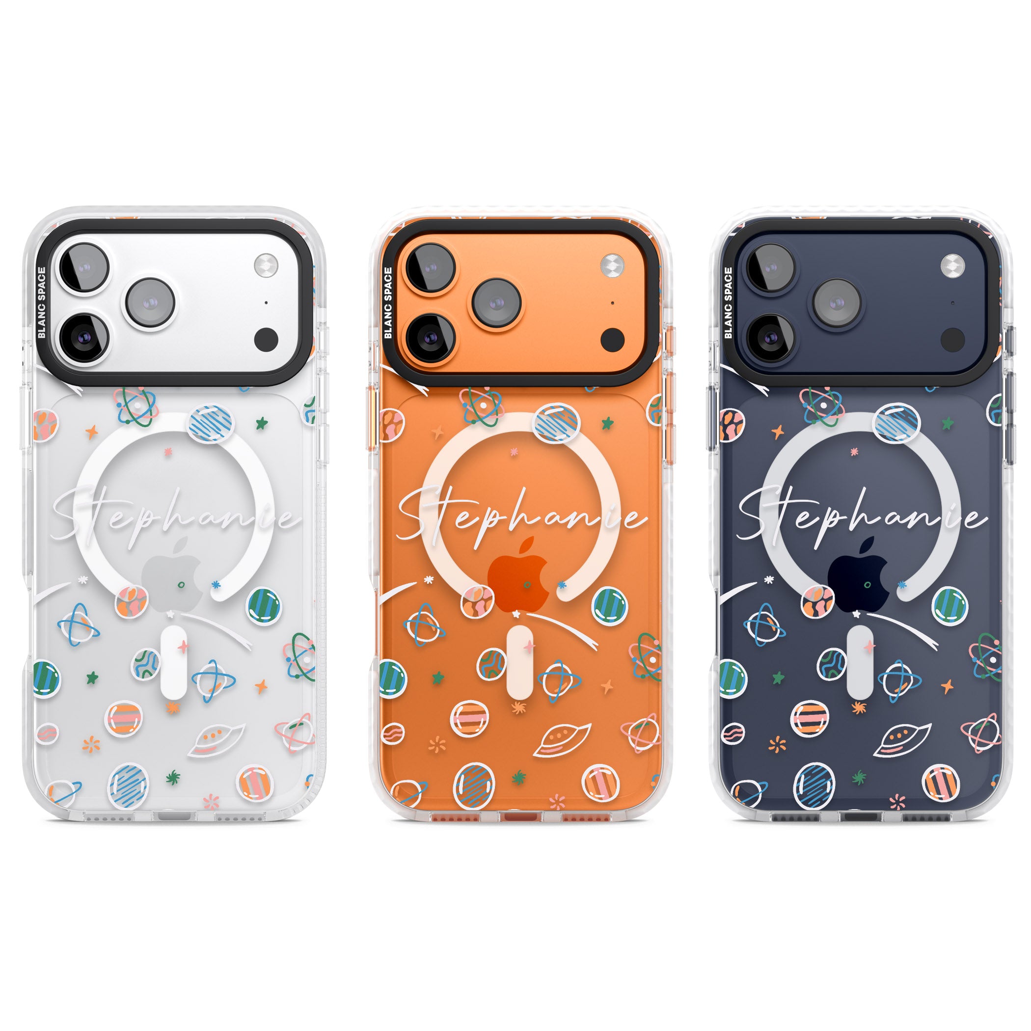 Personalised Space Pattern iPhone 17 Pro Impact Pro Clear Phone Case APT Impact Protection