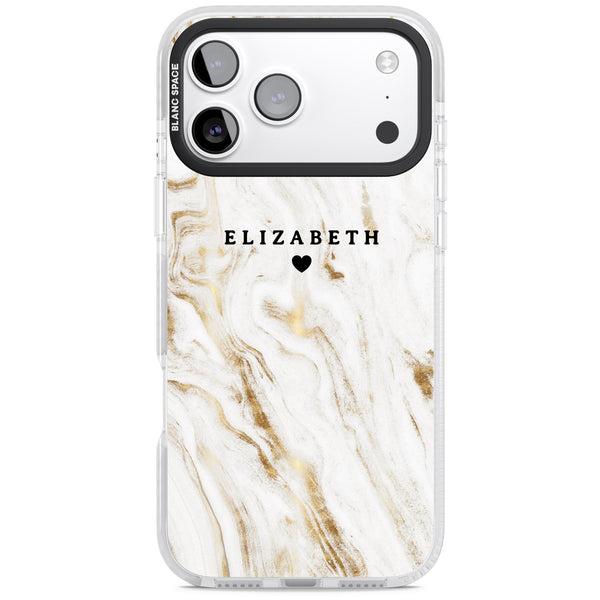 Personalised White Gilded Marble