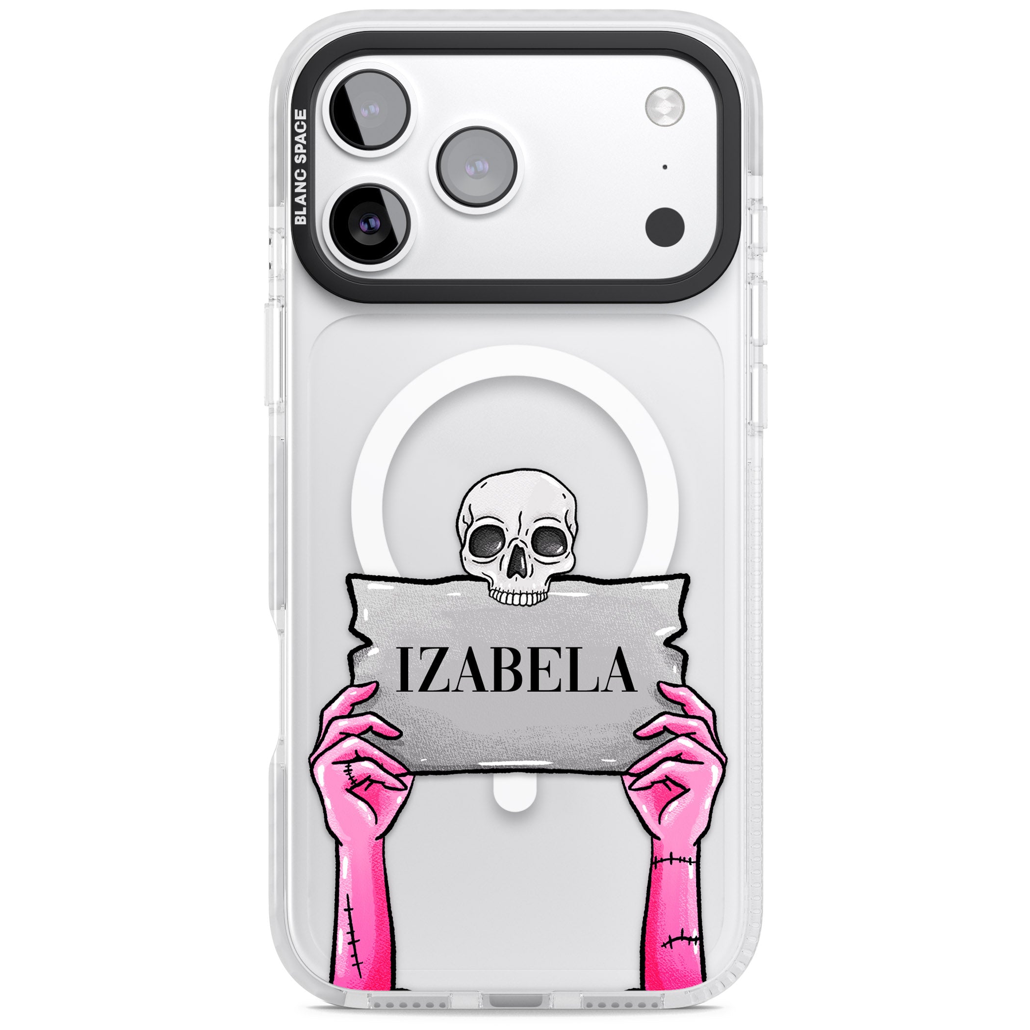 Personalised Grave Plaque iPhone 17 Pro Impact Pro Clear Phone Case