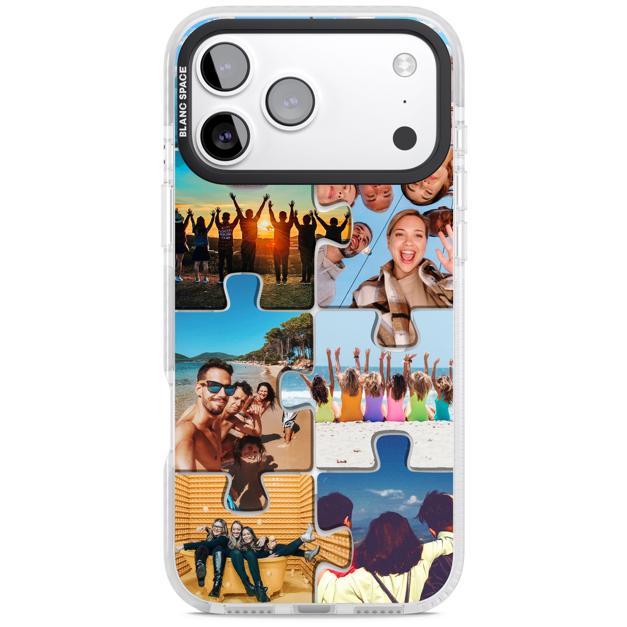 Personalised Jigsaw Photo Grid iPhone 17 Pro Impact Pro Clear Phone Case