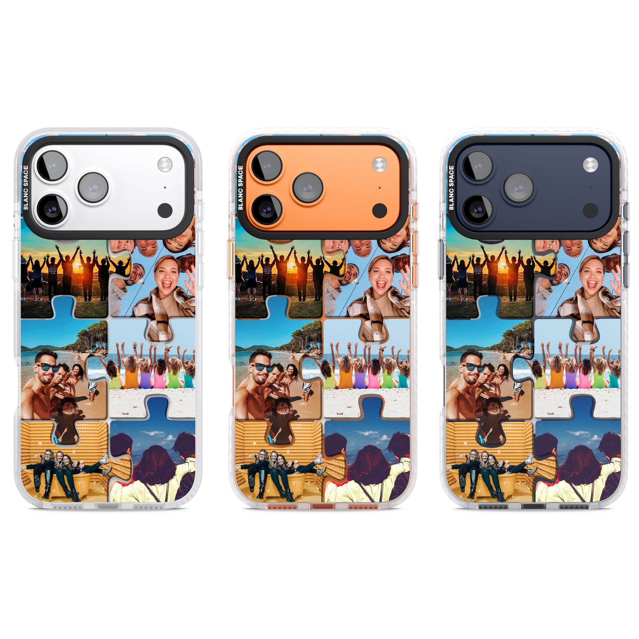 Personalised Jigsaw Photo Grid iPhone 17 Pro Impact Pro Clear Phone Case APT Impact Protection