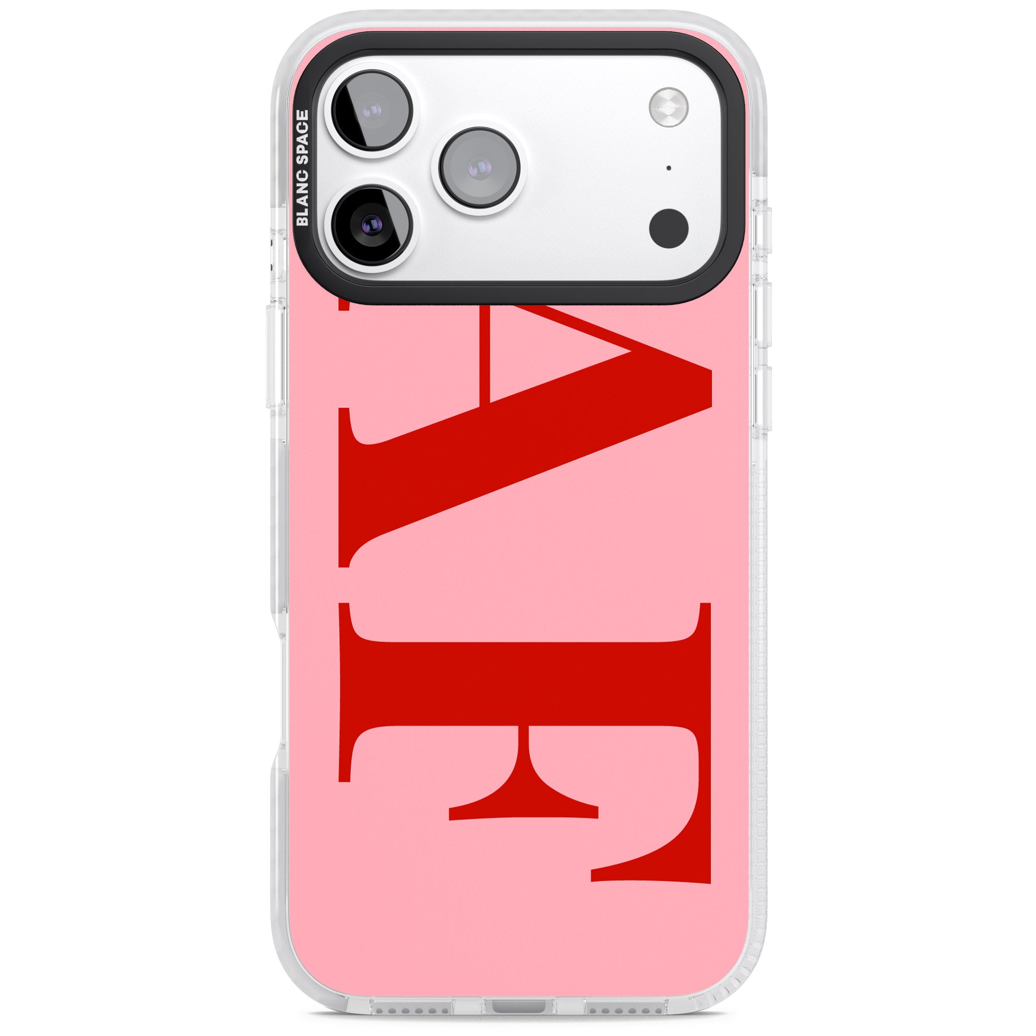 Personalised Red & Pink Letters iPhone 17 Pro Impact Pro Clear Phone Case