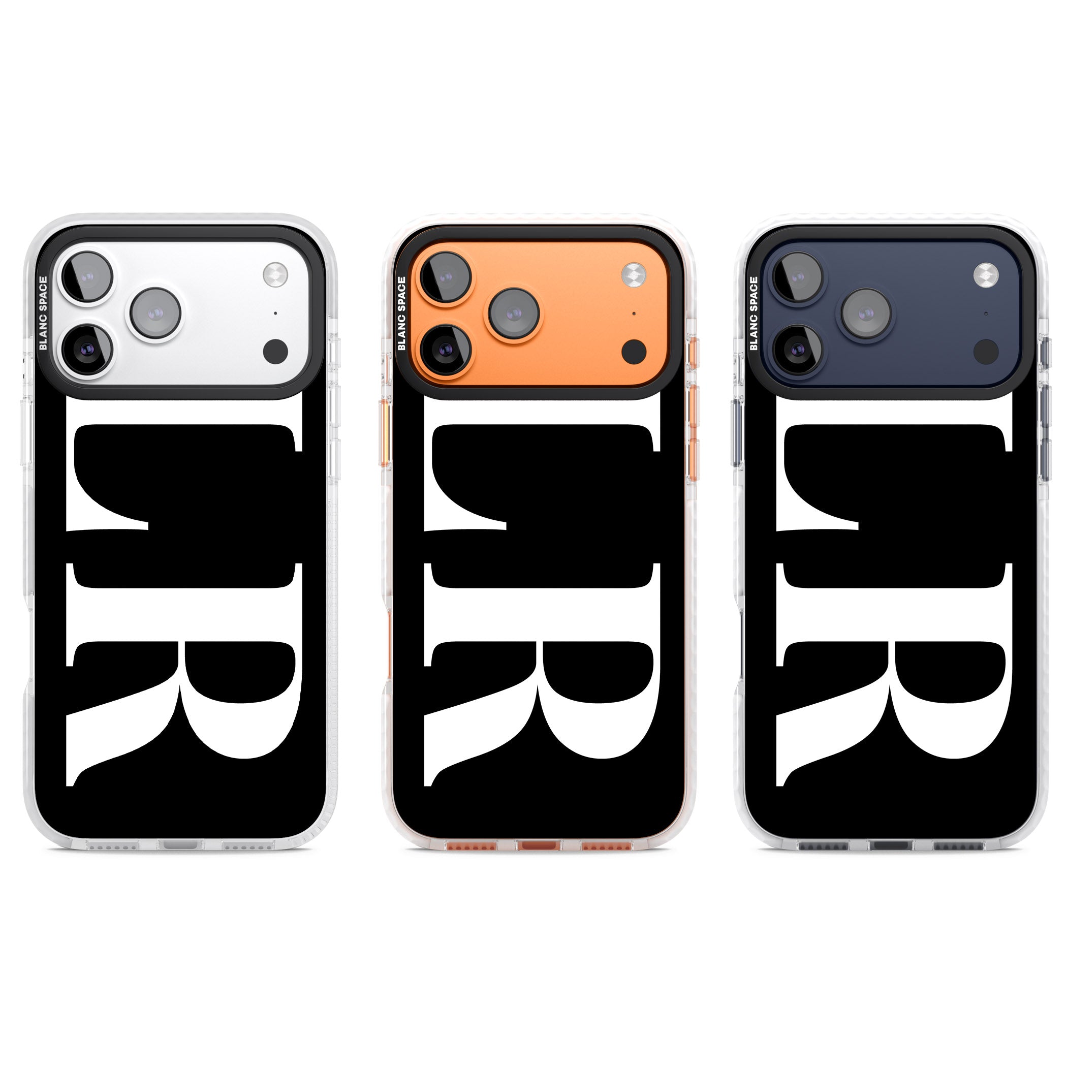 Personalised White & Black Letters iPhone 17 Pro Impact Pro Clear Phone Case APT Impact Protection