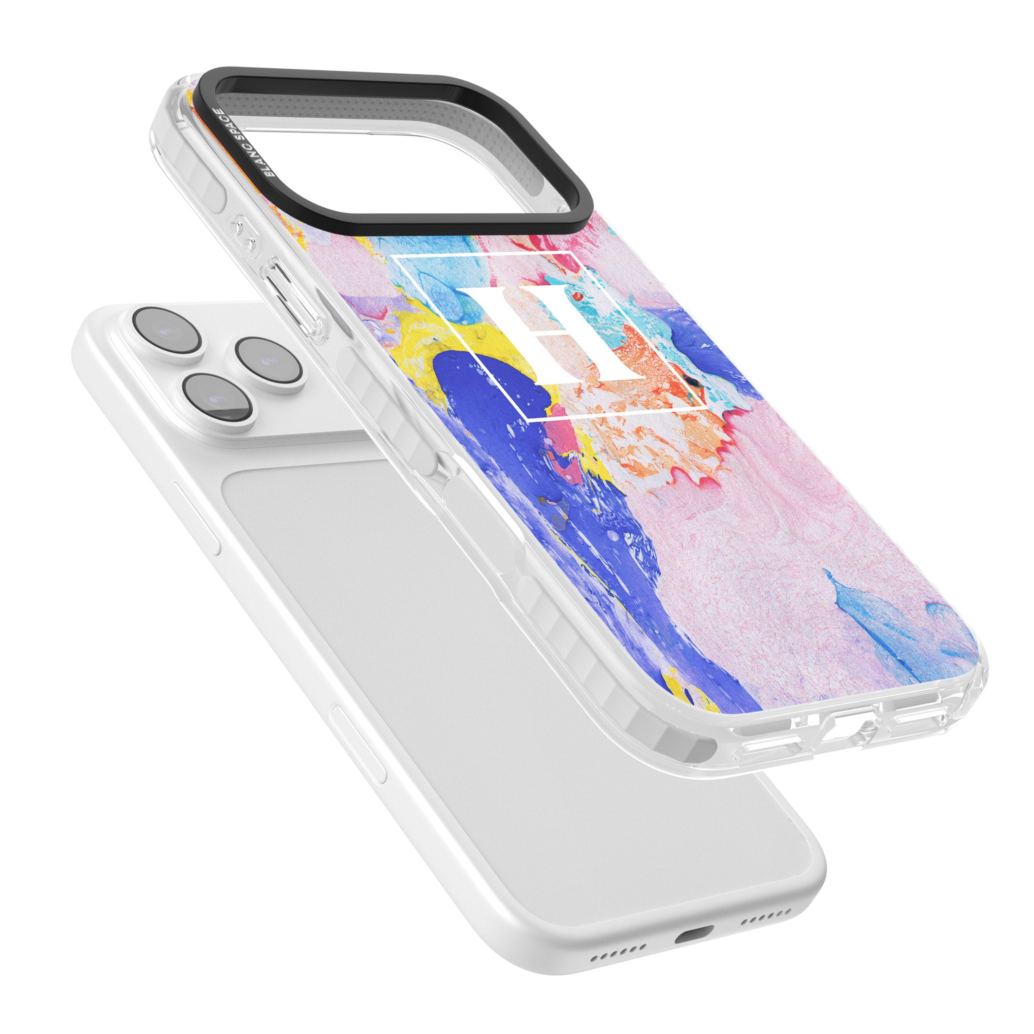 Personalised Pastel Marble Mix iPhone 17 Pro Impact Pro Clear Phone Case Colours