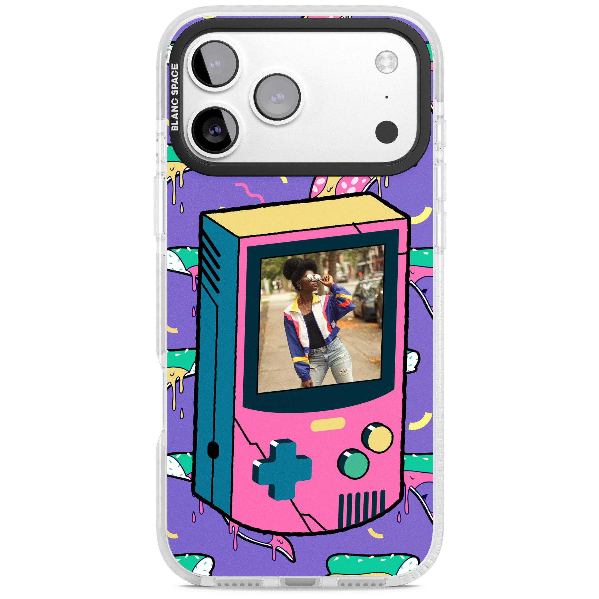 Personalised Retro Game Photo Case iPhone 17 Pro Impact Pro Clear Phone Case