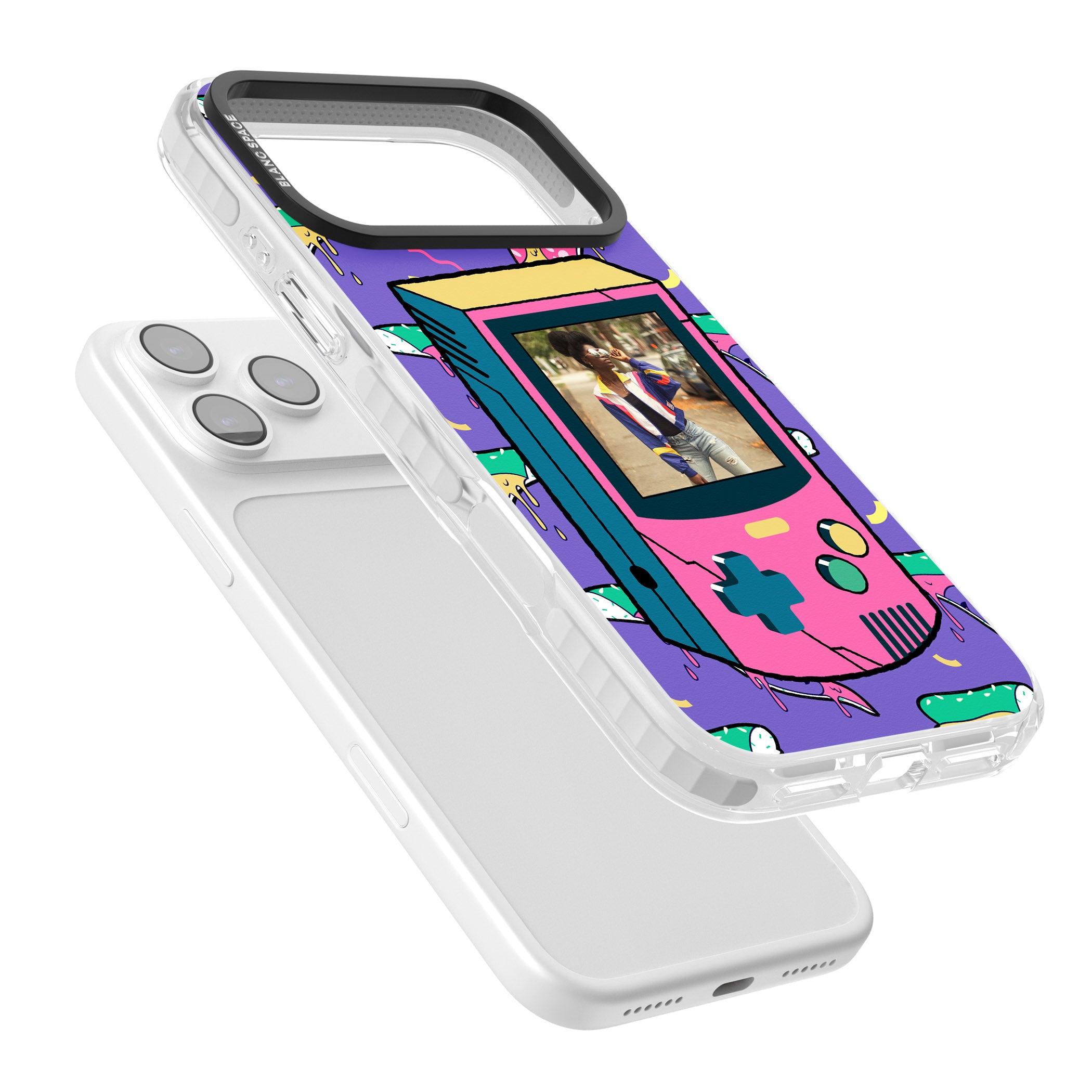 Personalised Retro Game Photo Case iPhone 17 Pro Impact Pro Clear Phone Case Colours