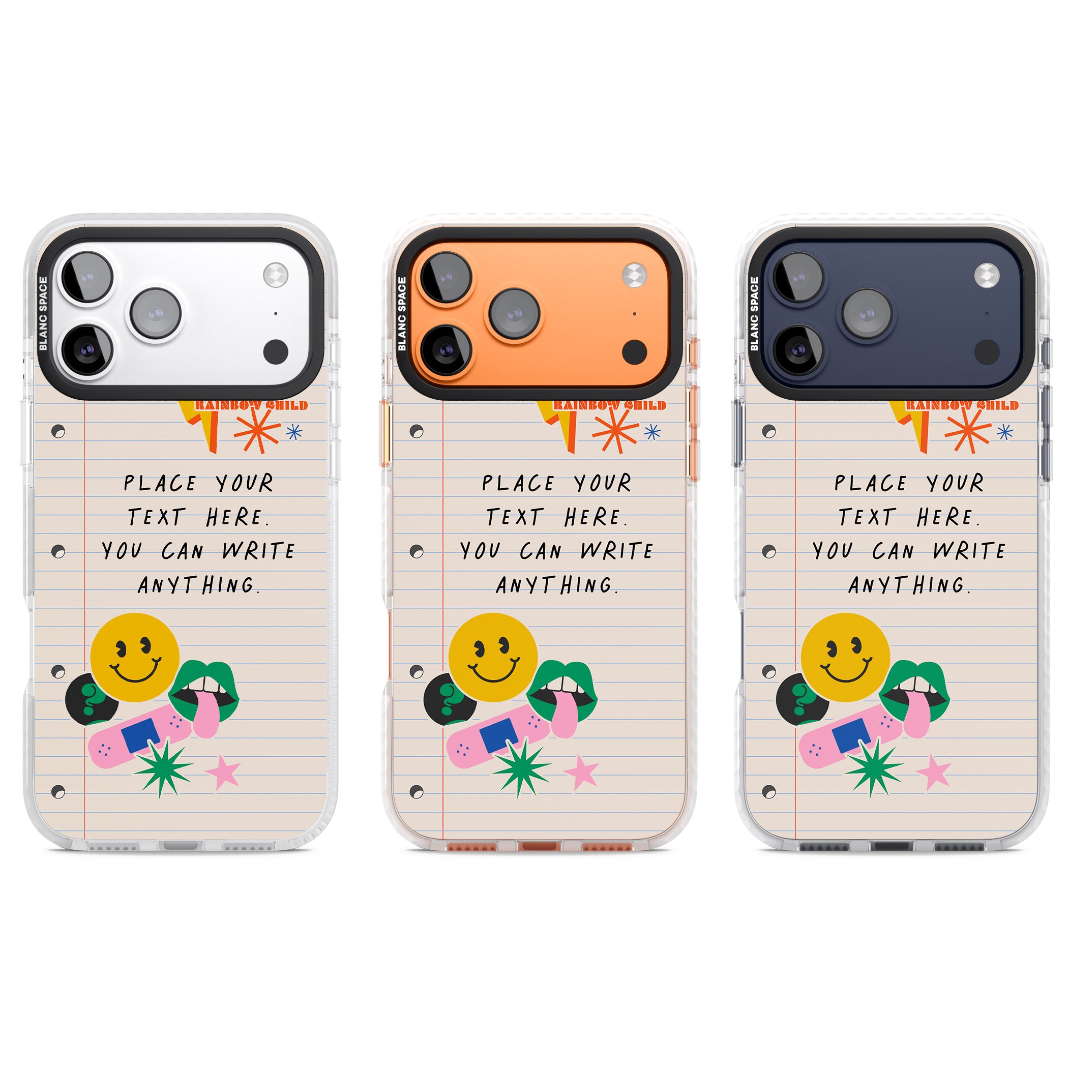 Personalised Retro Rainbow Fun iPhone 17 Pro Impact Pro Clear Phone Case APT Impact Protection