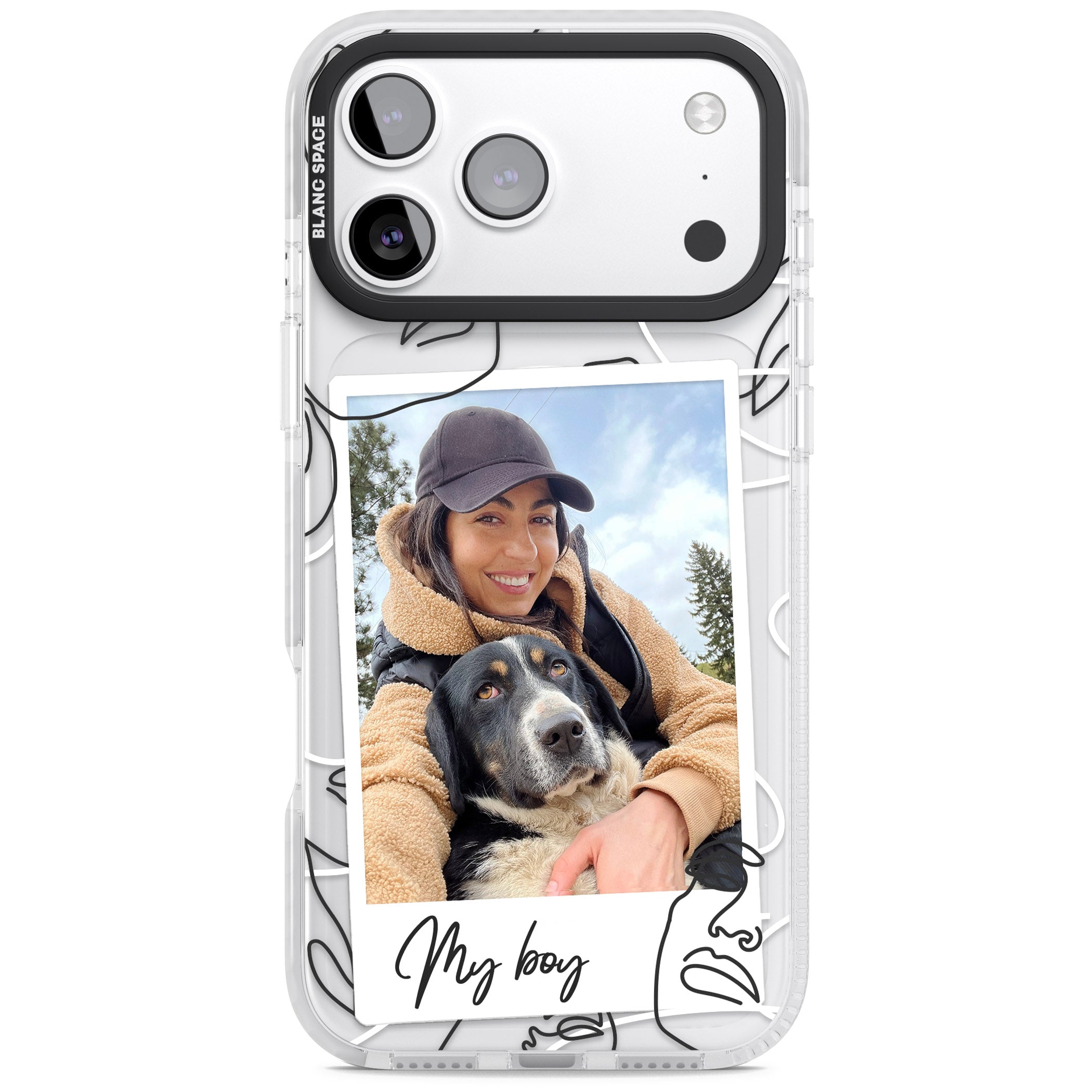Personalised Abstract Faces Instant Photo iPhone 17 Pro Impact Pro Clear Phone Case