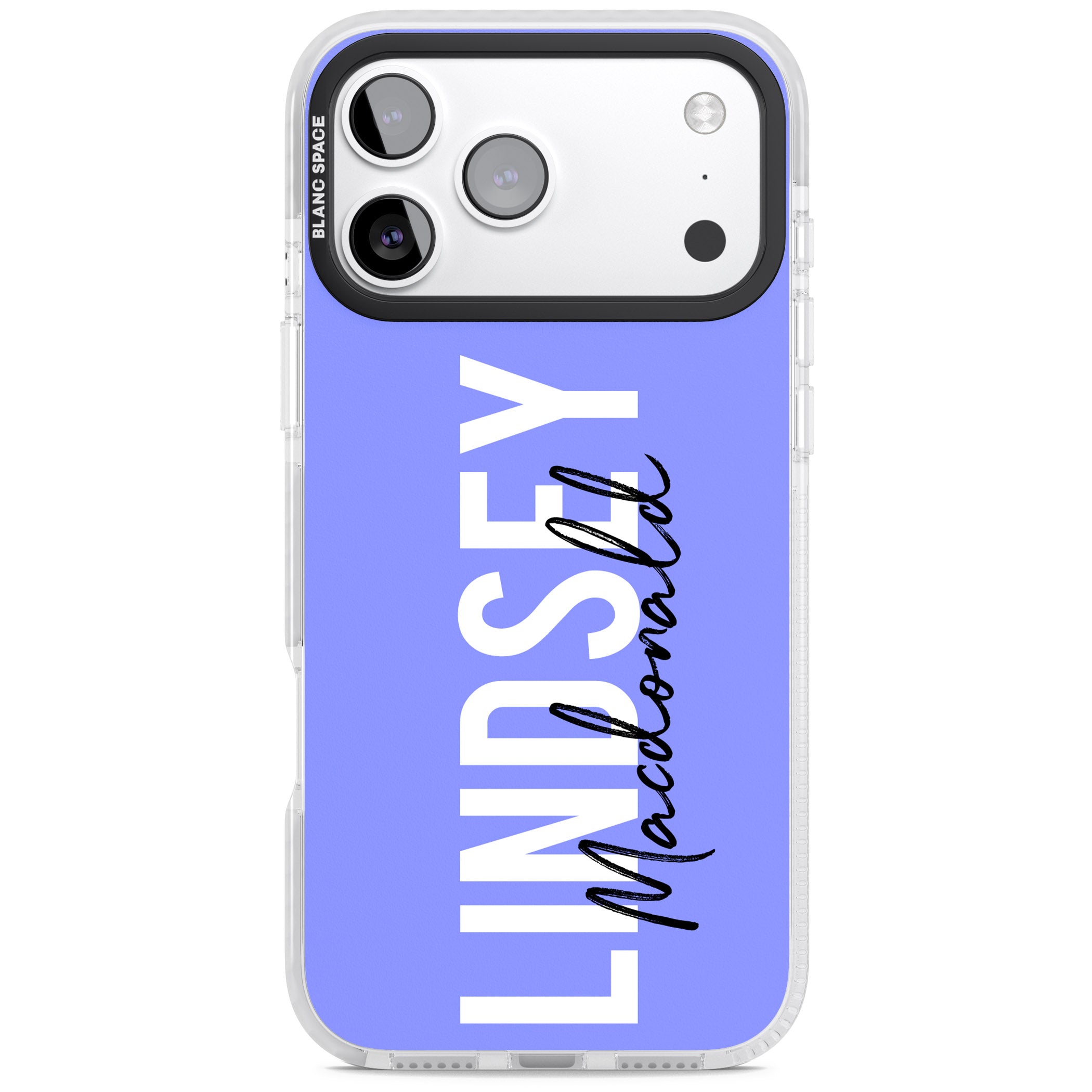 Personalised Bold Name: Purple iPhone 17 Pro Impact Pro Clear Phone Case