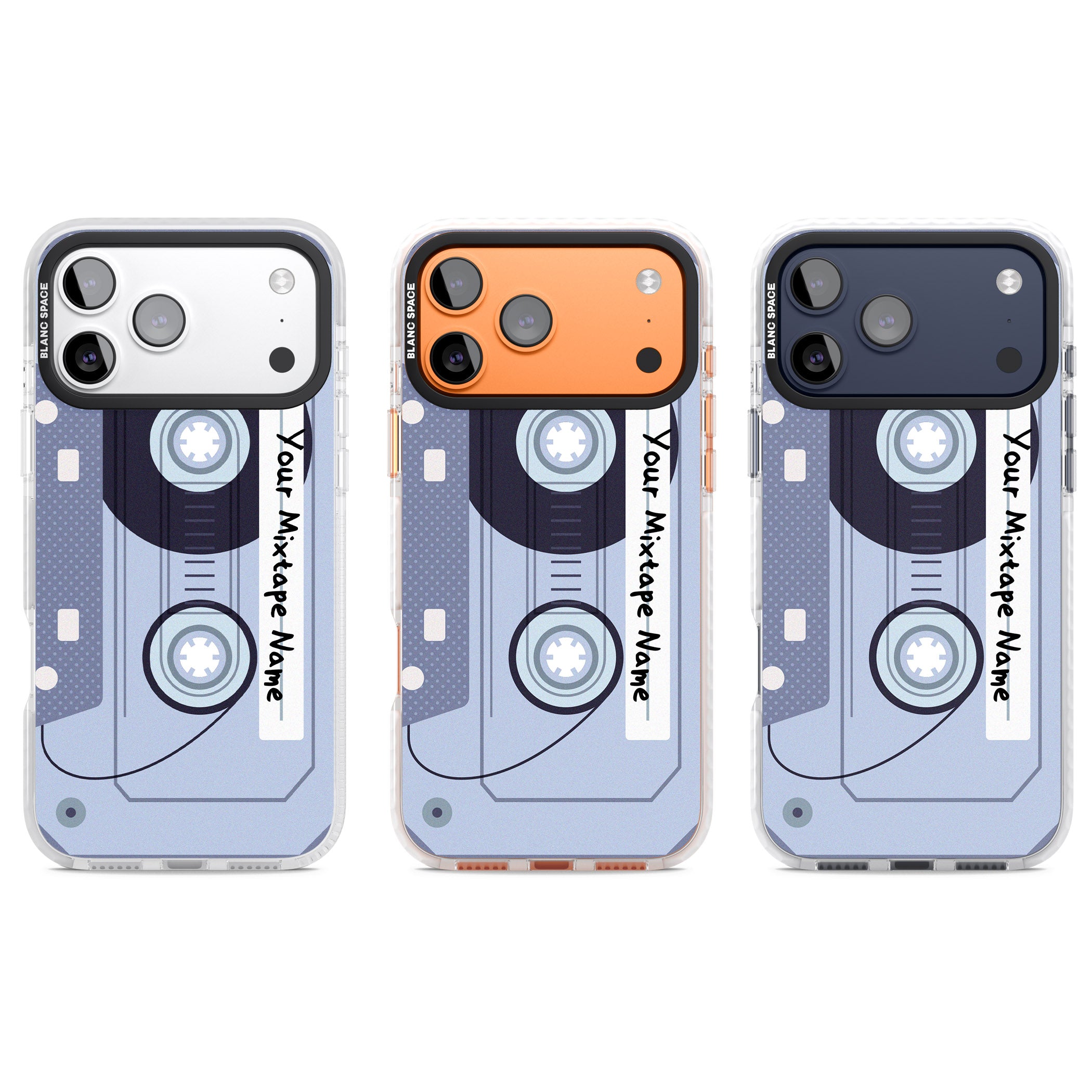 Personalised Retro Mixtape Industrial iPhone 17 Pro Impact Pro Clear Phone Case APT Impact Protection
