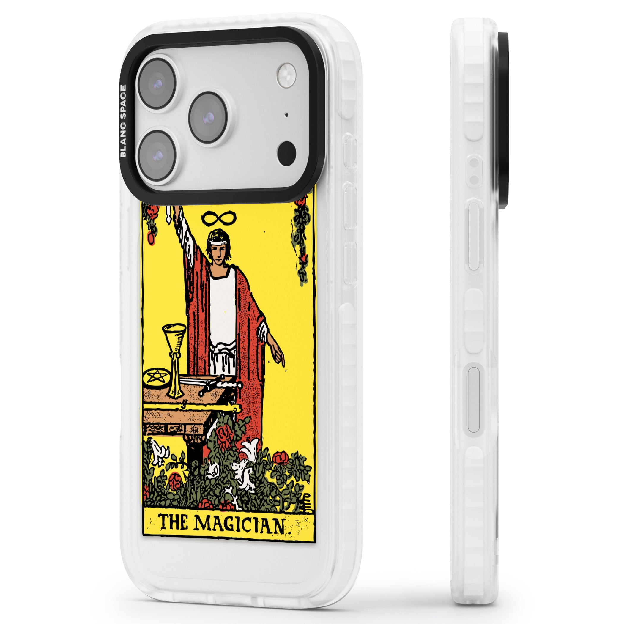 Personalised The Magician Tarot Card (Color) iPhone 17 Pro Impact Pro Clear Phone Case Side Profile